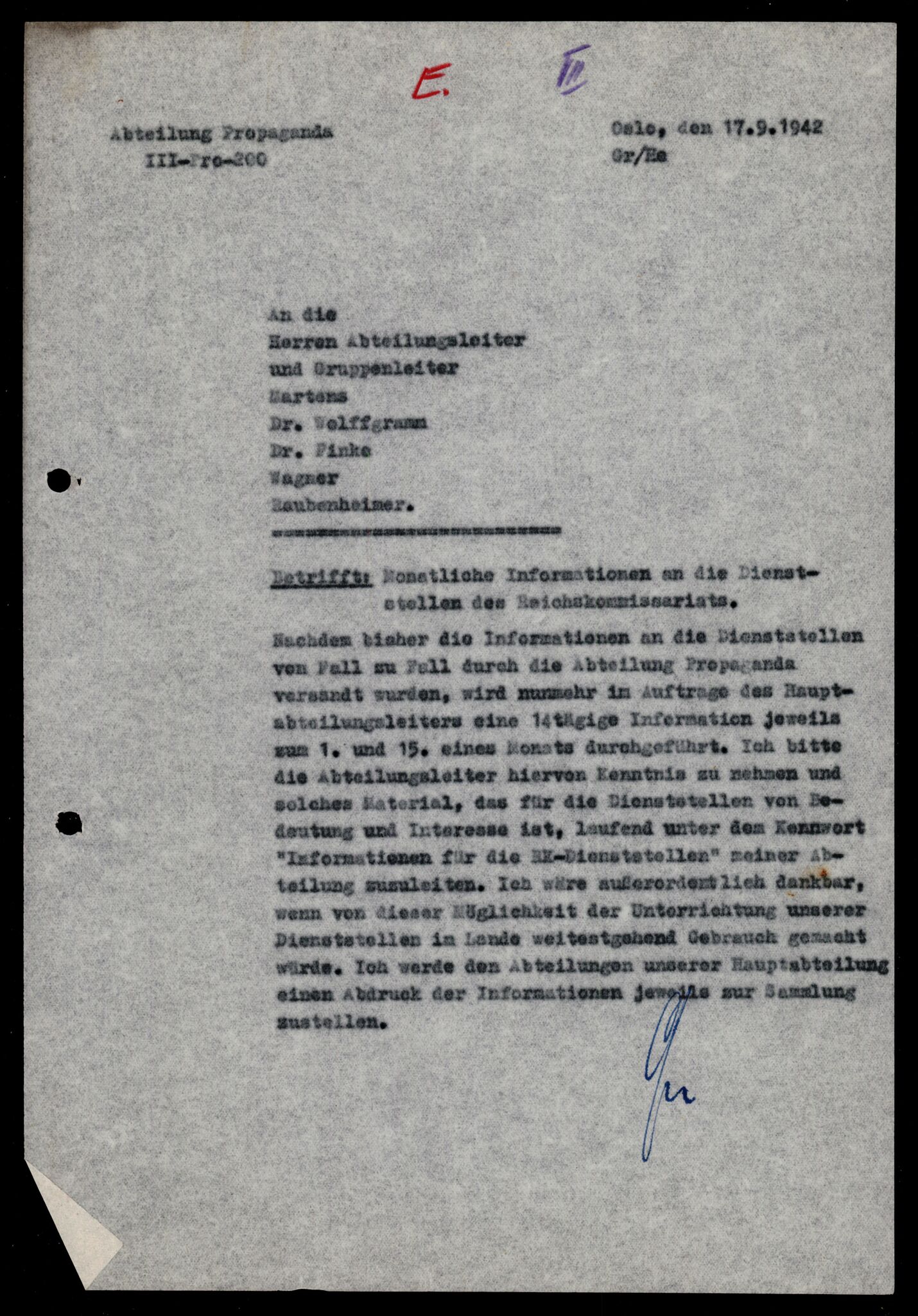 Forsvarets Overkommando. 2 kontor. Arkiv 11.4. Spredte tyske arkivsaker, AV/RA-RAFA-7031/D/Dar/Darb/L0007: Reichskommissariat - Hauptabteilung Volksaufklärung und Propaganda, 1942-1945, p. 298