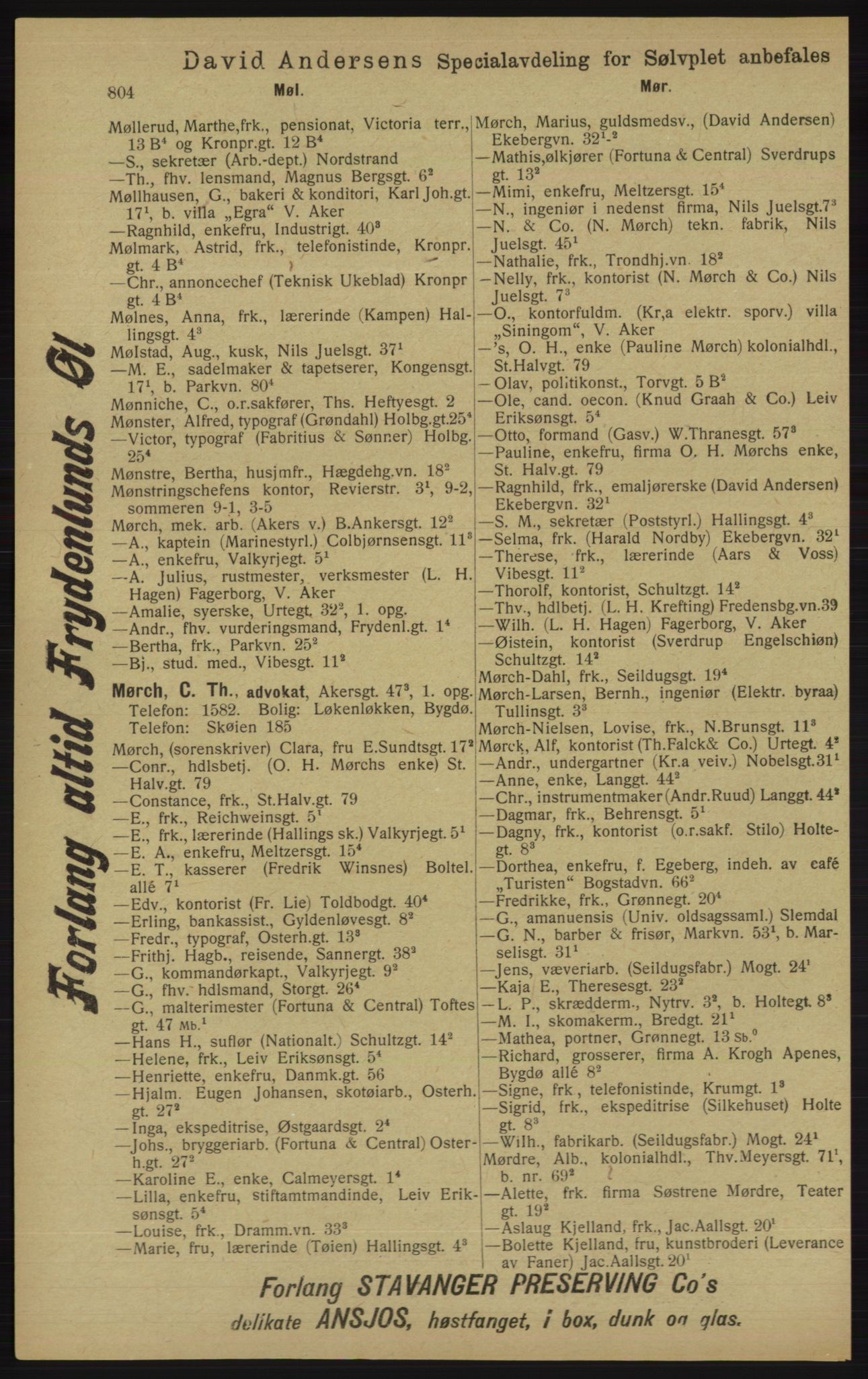 Kristiania/Oslo adressebok, PUBL/-, 1913, p. 816