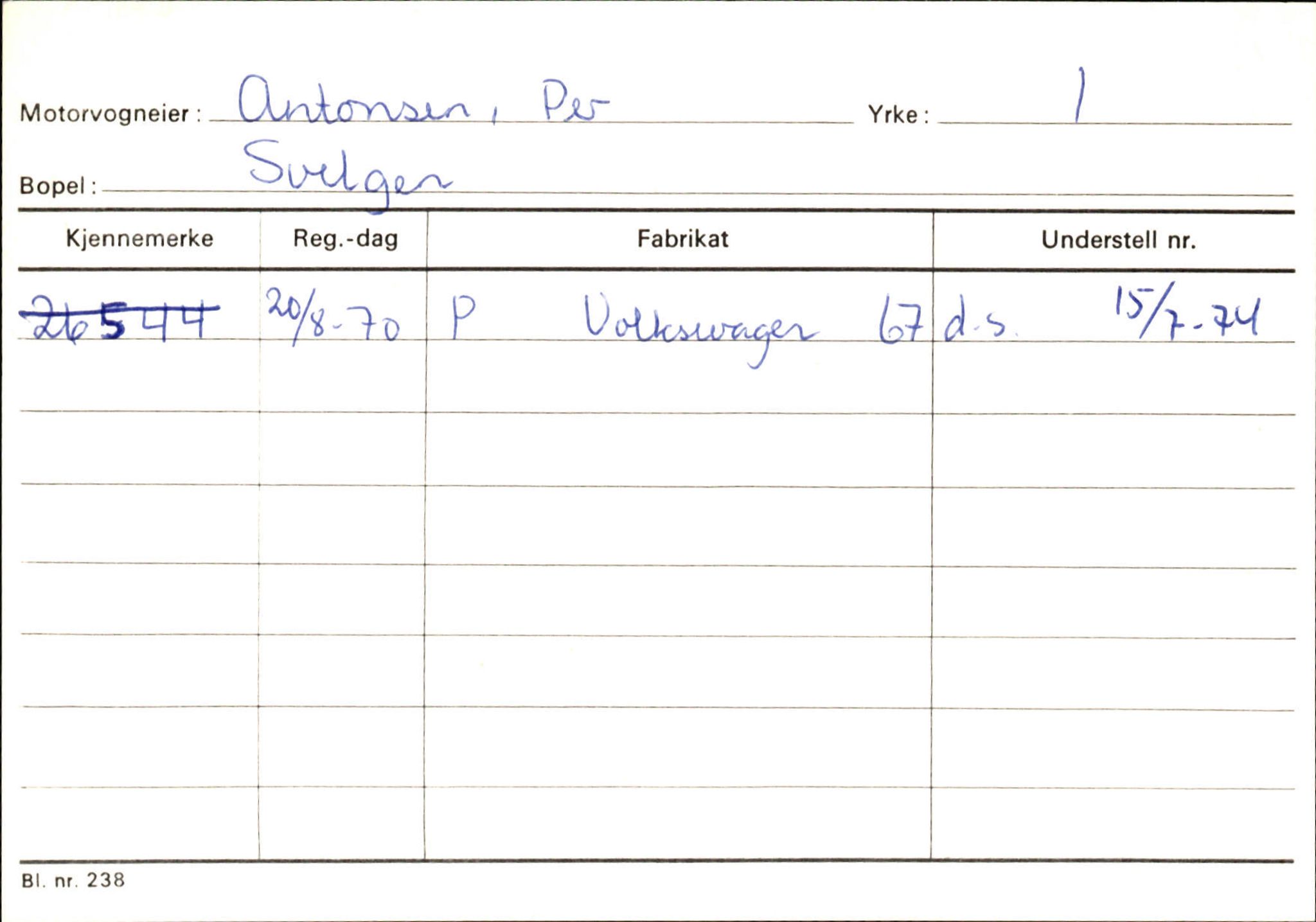 Statens vegvesen, Sogn og Fjordane vegkontor, AV/SAB-A-5301/4/F/L0133: Eigarregister Bremanger A-Å. Gaular A-H, 1945-1975, p. 27