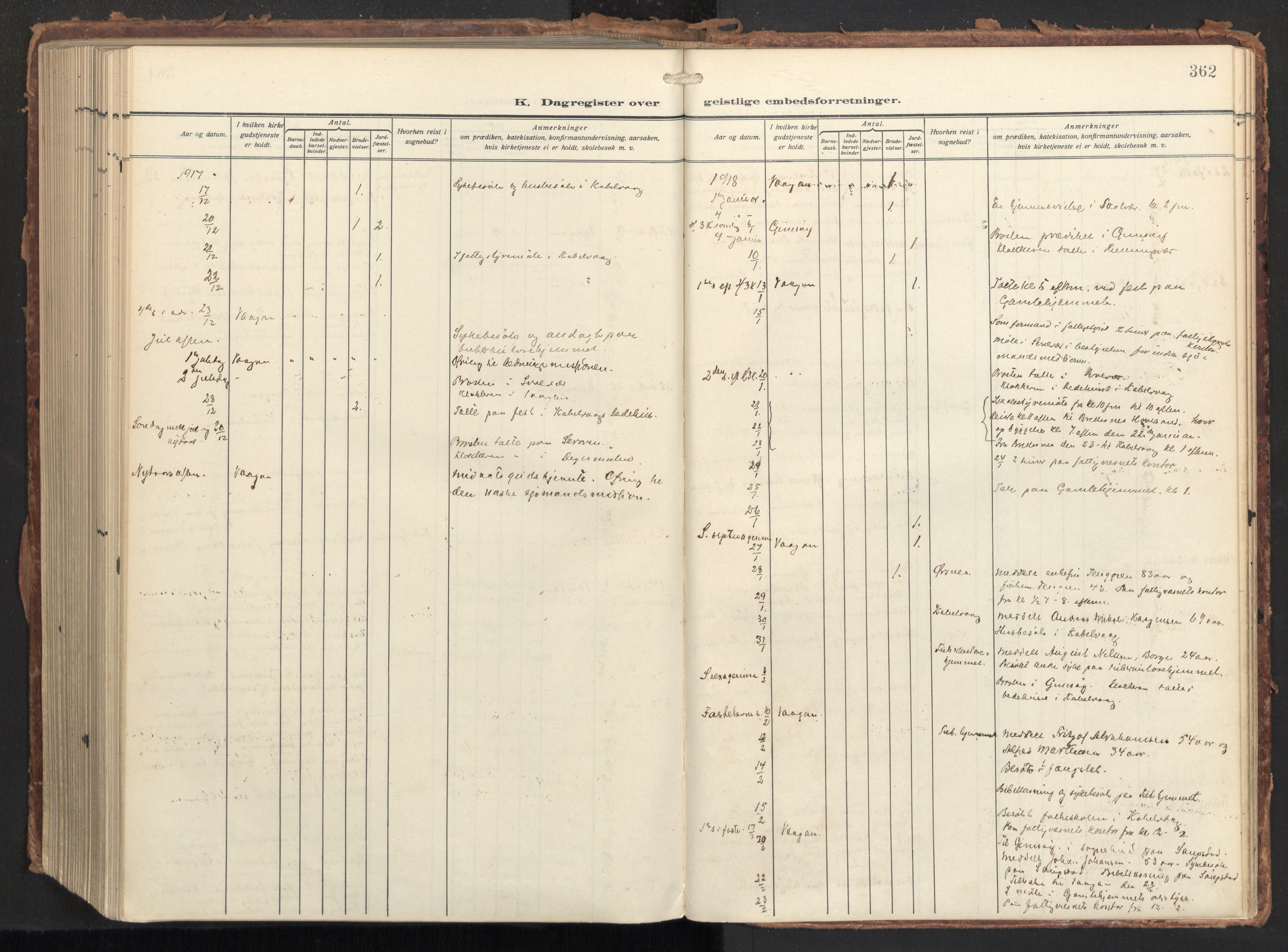 Ministerialprotokoller, klokkerbøker og fødselsregistre - Nordland, AV/SAT-A-1459/874/L1064: Parish register (official) no. 874A08, 1915-1926, p. 362