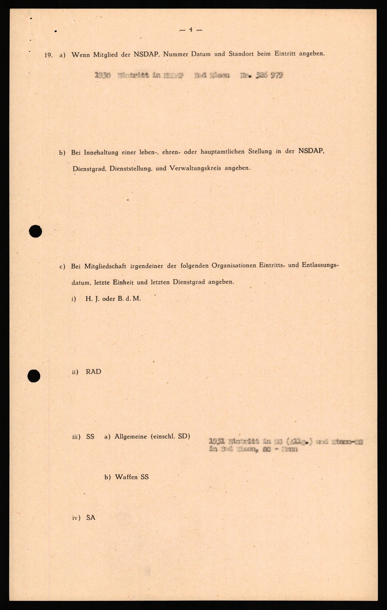 Forsvaret, Forsvarets overkommando II, RA/RAFA-3915/D/Db/L0027: CI Questionaires. Tyske okkupasjonsstyrker i Norge. Tyskere., 1945-1946, p. 435