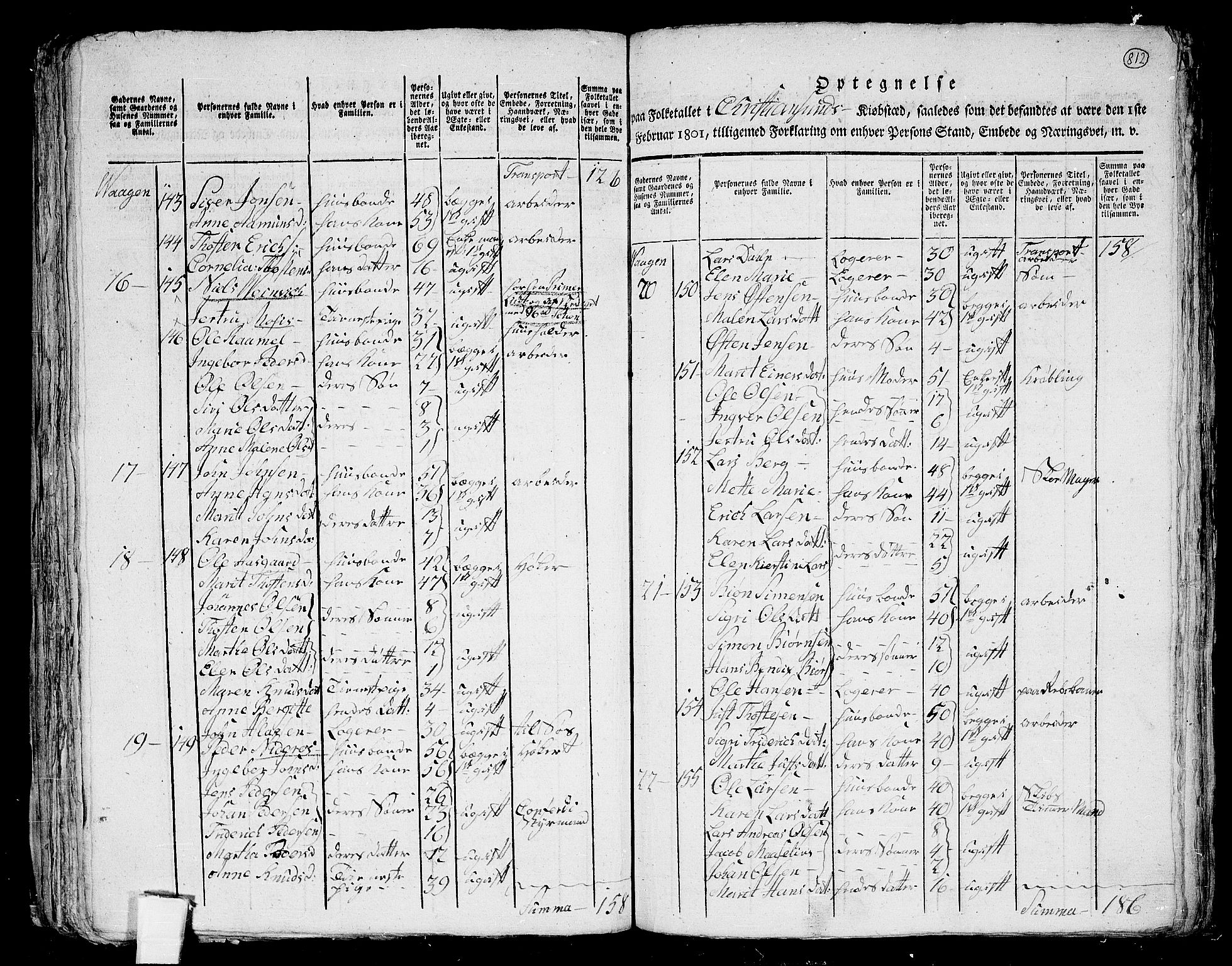 RA, 1801 census for 1553P Kvernes, 1801, p. 811b-812a