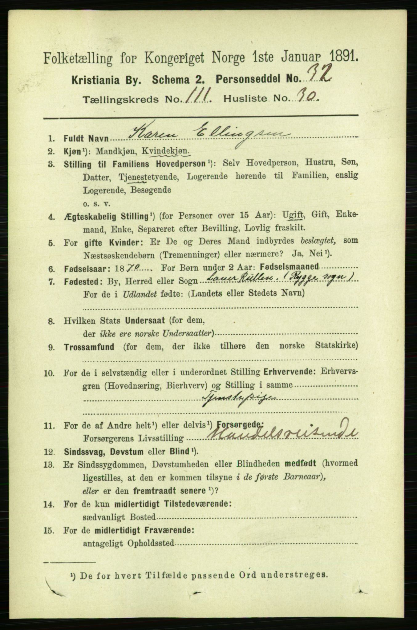 RA, 1891 census for 0301 Kristiania, 1891, p. 58677