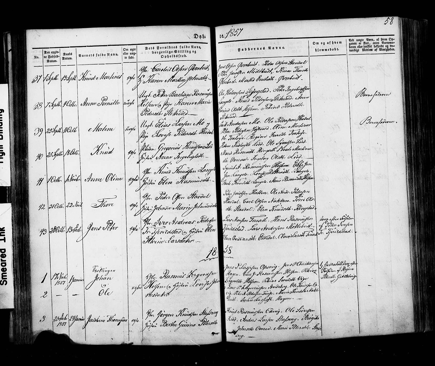 Ministerialprotokoller, klokkerbøker og fødselsregistre - Møre og Romsdal, AV/SAT-A-1454/520/L0275: Parish register (official) no. 520A05, 1844-1881, p. 58