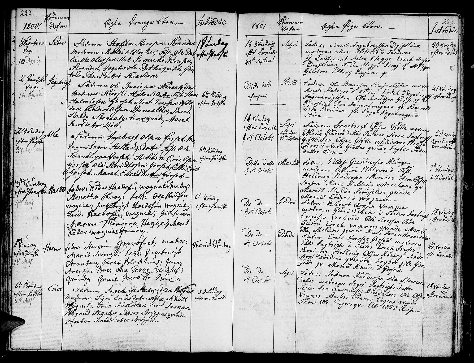 Ministerialprotokoller, klokkerbøker og fødselsregistre - Sør-Trøndelag, SAT/A-1456/678/L0893: Parish register (official) no. 678A03, 1792-1805, p. 222-223