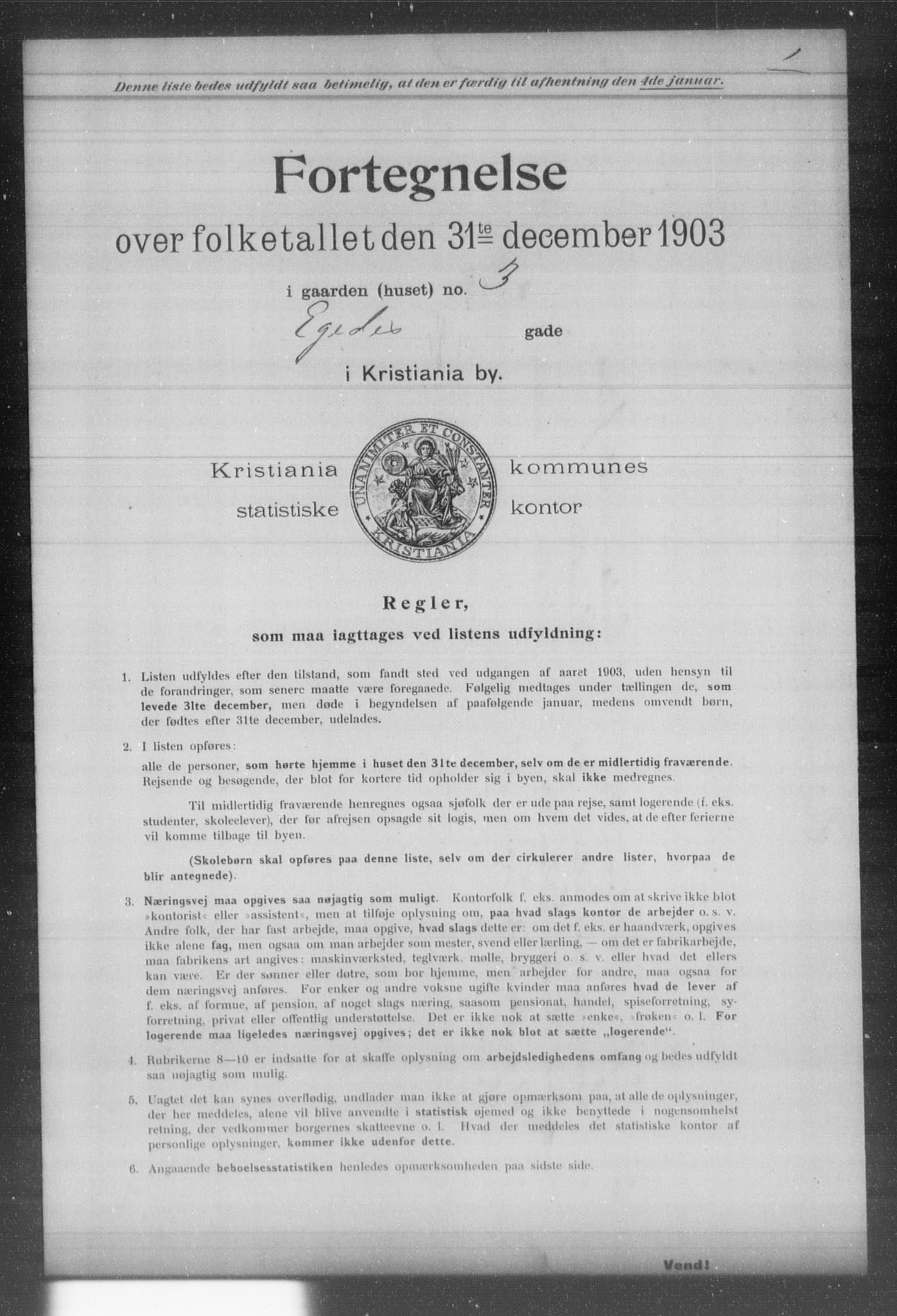 OBA, Municipal Census 1903 for Kristiania, 1903, p. 3827