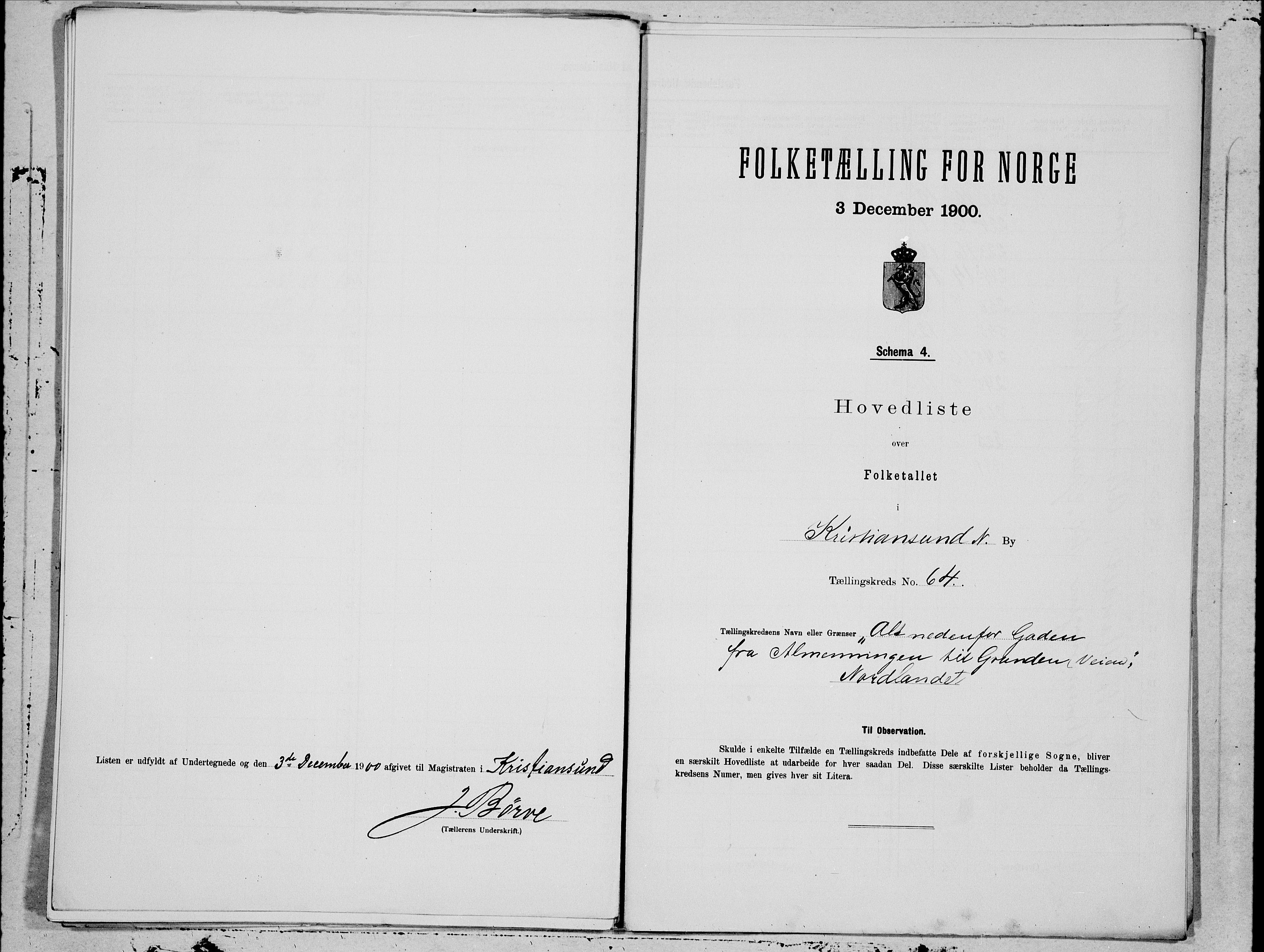 SAT, 1900 census for Kristiansund, 1900, p. 128