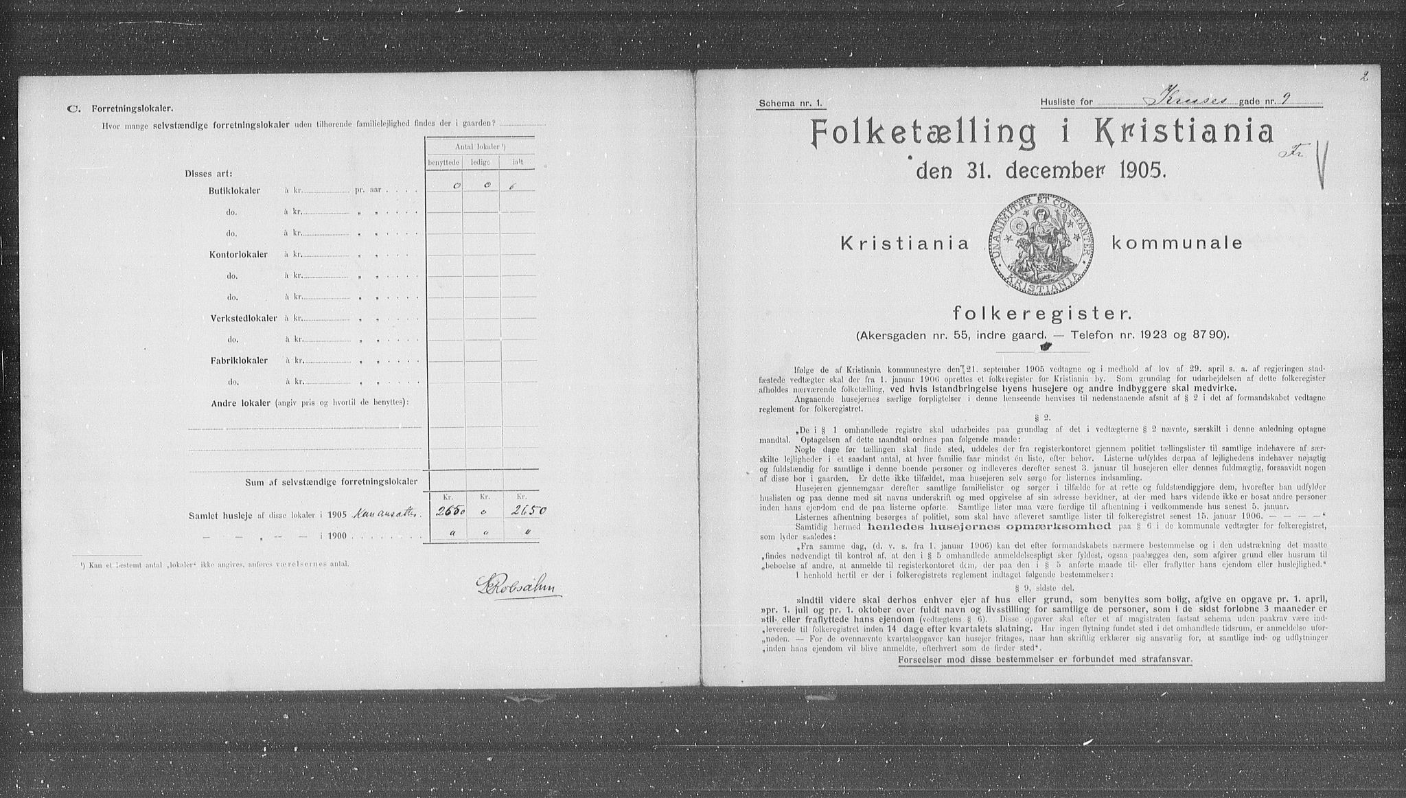 OBA, Municipal Census 1905 for Kristiania, 1905, p. 28921