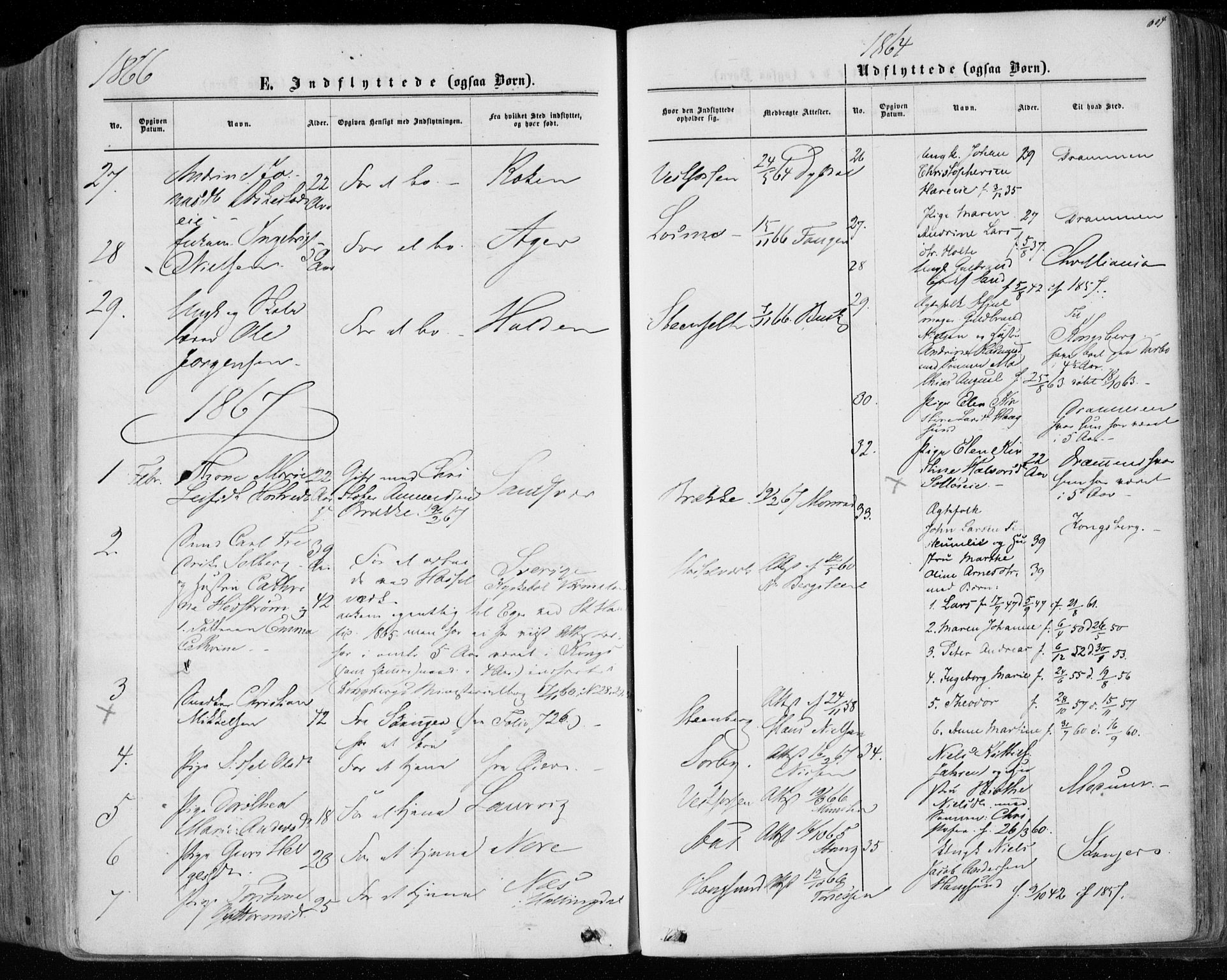 Eiker kirkebøker, SAKO/A-4/F/Fa/L0016: Parish register (official) no. I 16, 1860-1868, p. 604