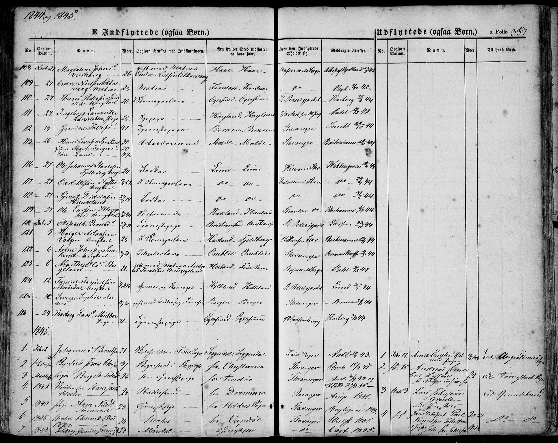 Domkirken sokneprestkontor, SAST/A-101812/001/30/30BA/L0016: Parish register (official) no. A 15, 1844-1854, p. 357