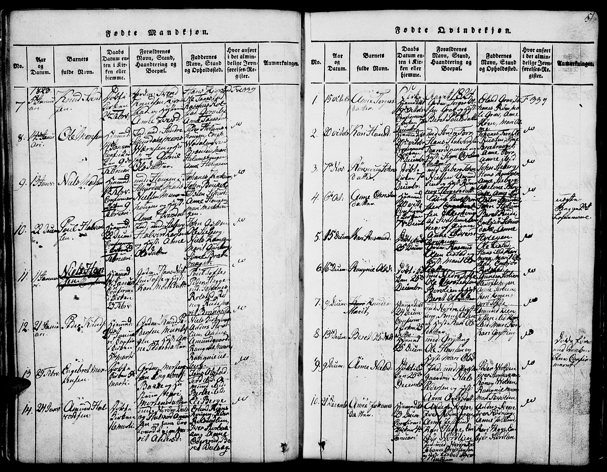 Fron prestekontor, SAH/PREST-078/H/Ha/Hab/L0001: Parish register (copy) no. 1, 1816-1843, p. 51