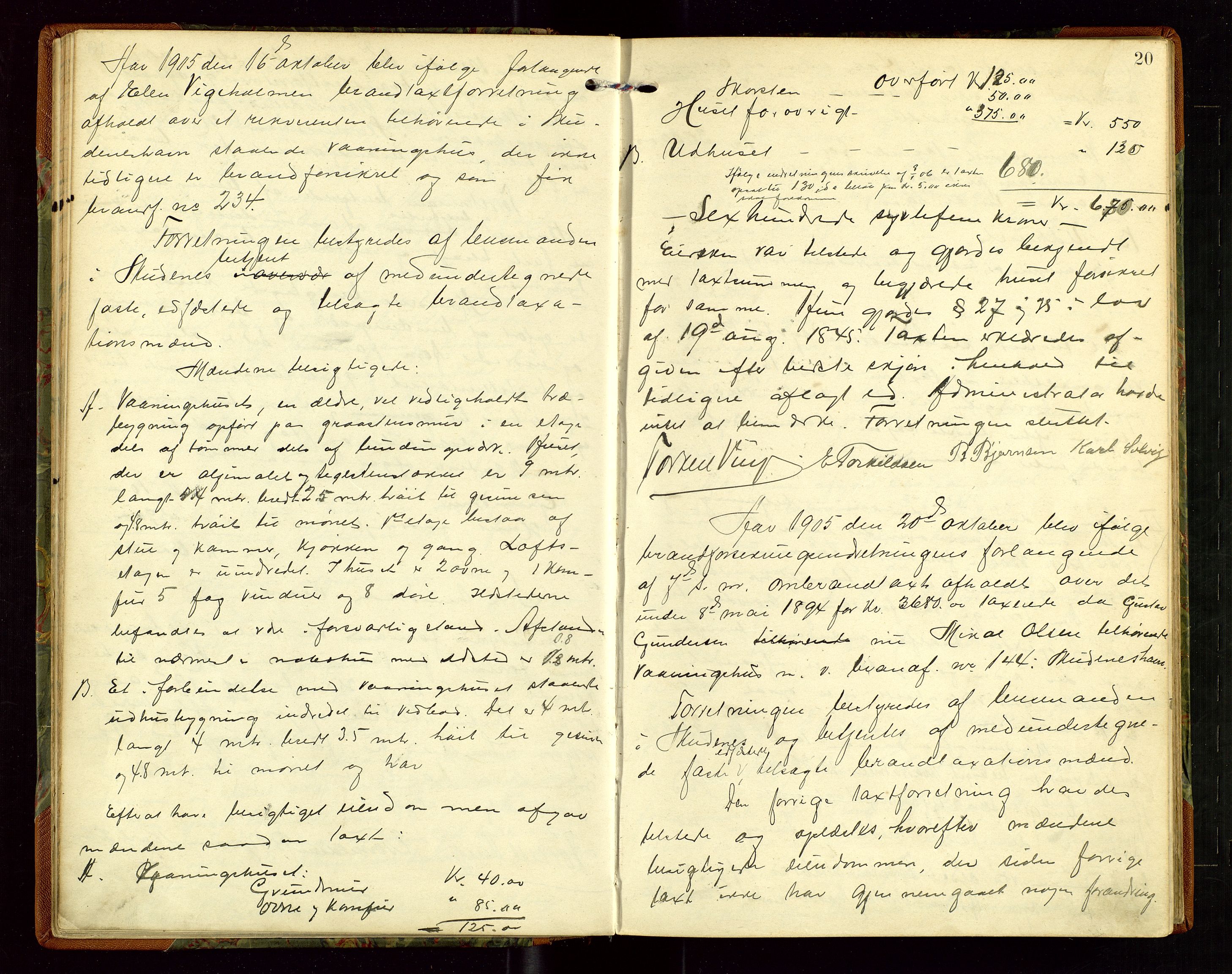 Skudenes lensmannskontor, AV/SAST-A-100444/Goa/L0004: Branntakstprotokoll, 1903-1917, p. 19b-20a