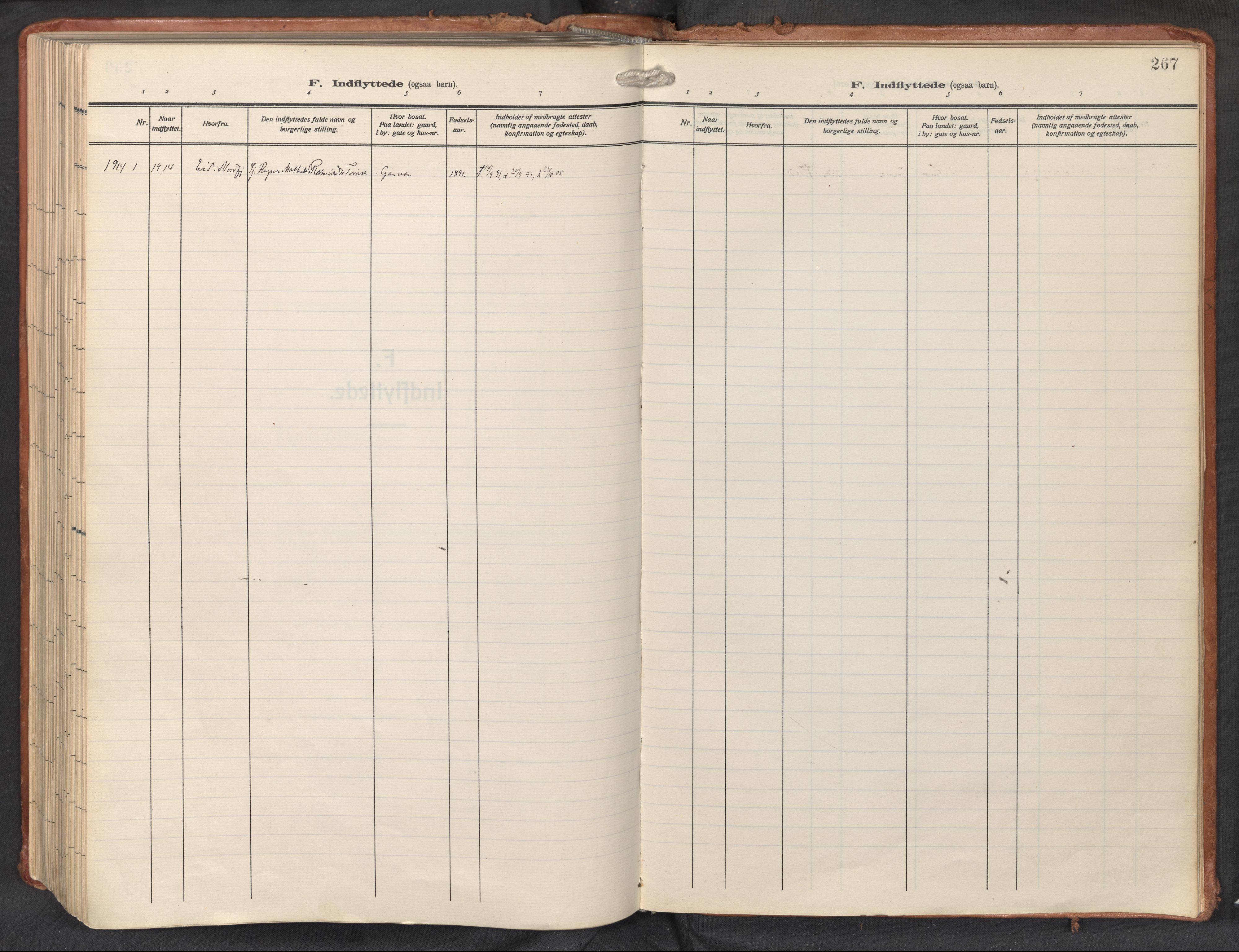 Haus sokneprestembete, AV/SAB-A-75601/H/Haa: Parish register (official) no. D 3, 1912-1927, p. 267