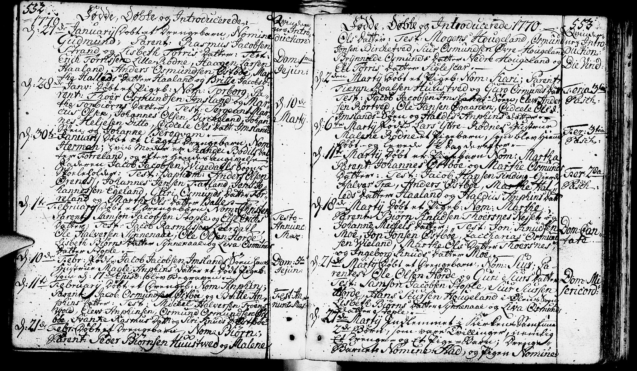 Vikedal sokneprestkontor, AV/SAST-A-101840/01/IV: Parish register (official) no. A 1, 1737-1778, p. 552-553