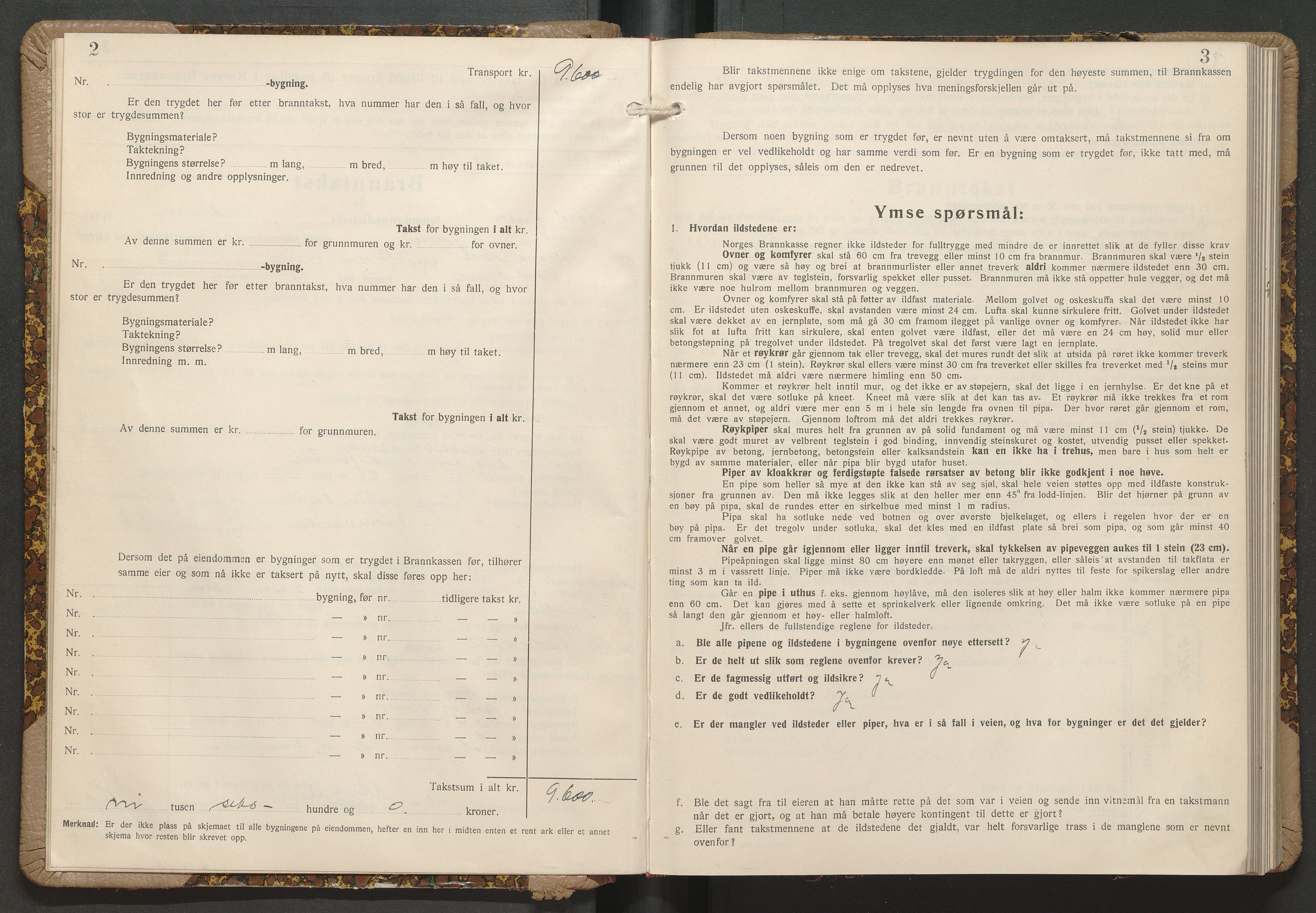 Norges Brannkasse Mo, AV/SAT-A-1728/E/Ea/L0019: Branntakstprotokoll, 1944-1950