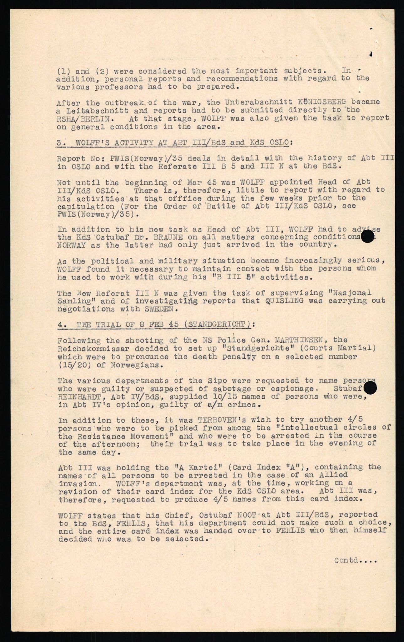 Forsvaret, Forsvarets overkommando II, AV/RA-RAFA-3915/D/Db/L0036: CI Questionaires. Tyske okkupasjonsstyrker i Norge. Tyskere., 1945-1946, p. 426