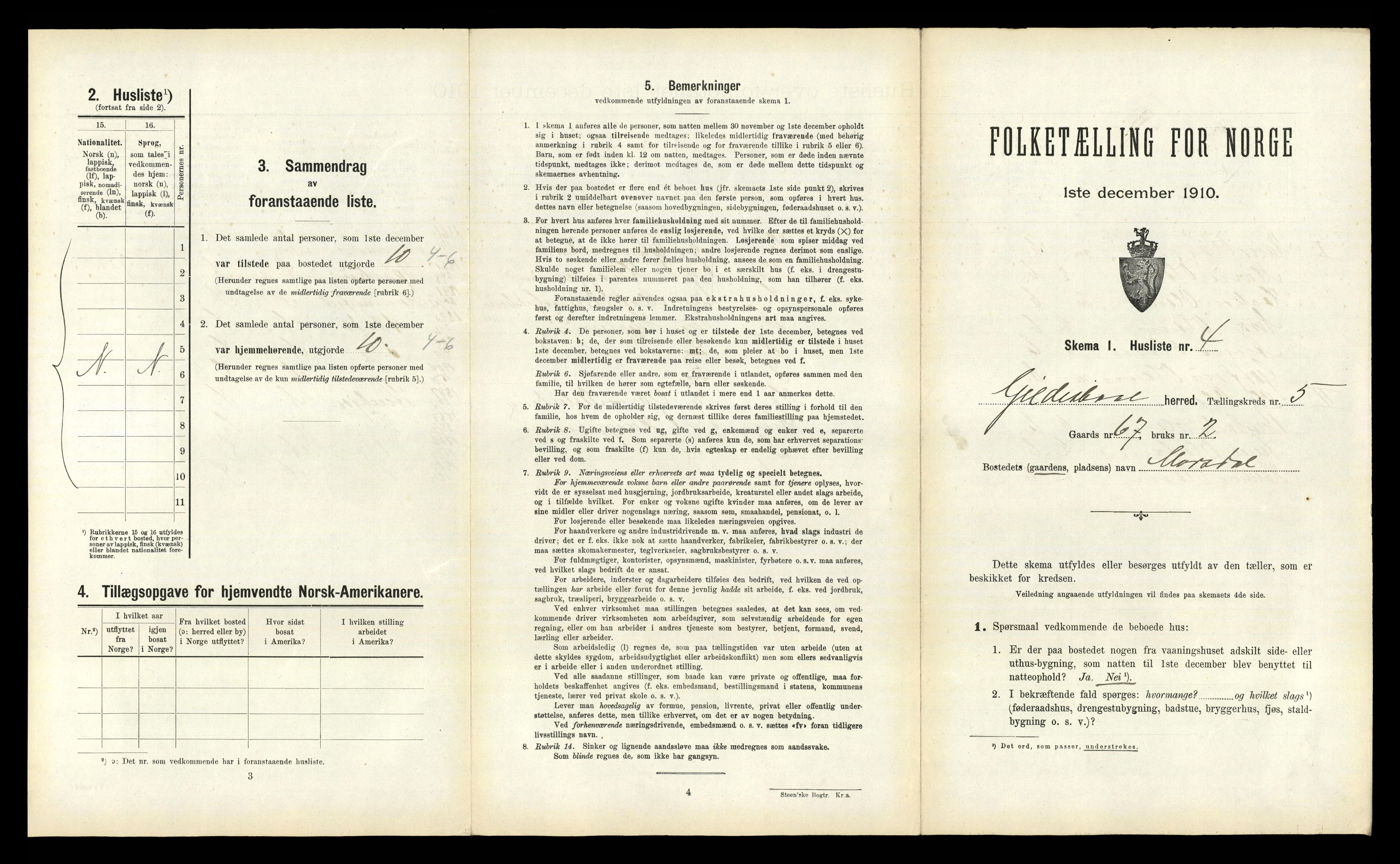 RA, 1910 census for Gildeskål, 1910, p. 585