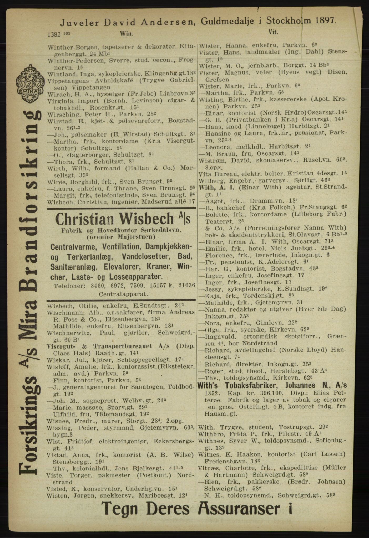 Kristiania/Oslo adressebok, PUBL/-, 1918, p. 1509