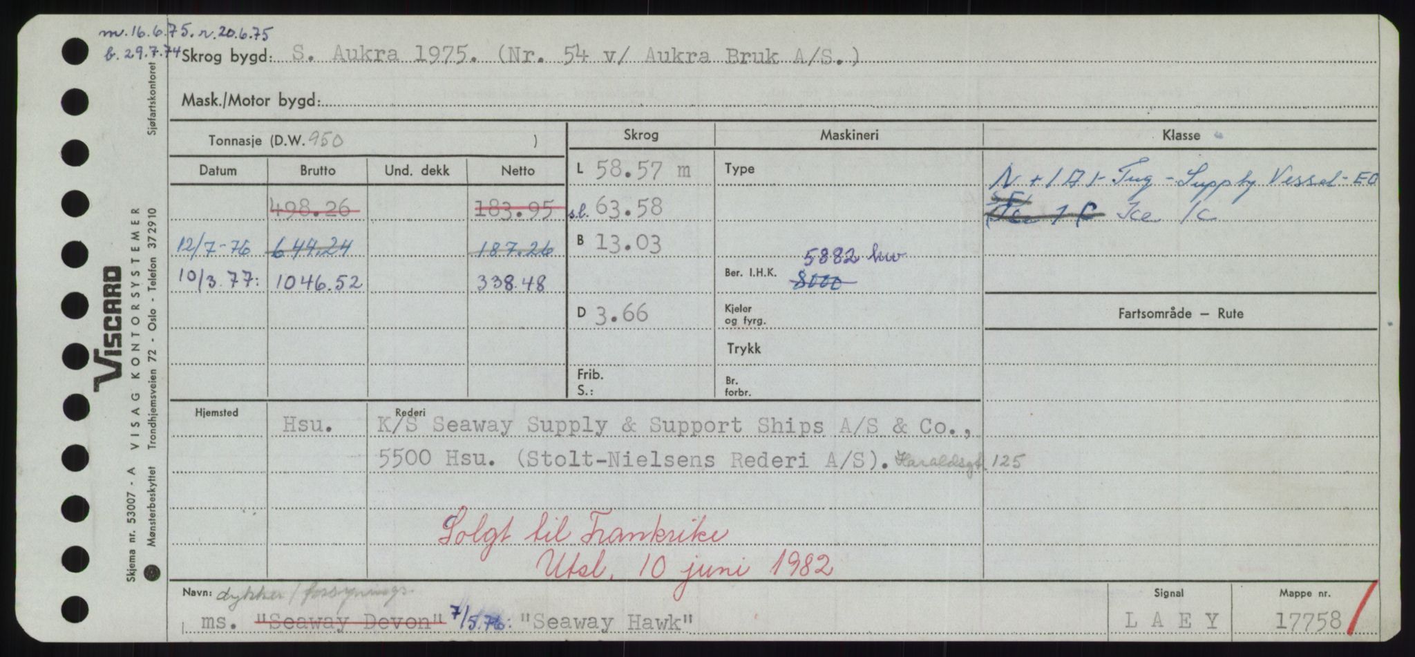 Sjøfartsdirektoratet med forløpere, Skipsmålingen, AV/RA-S-1627/H/Hd/L0032: Fartøy, San-Seve, p. 387