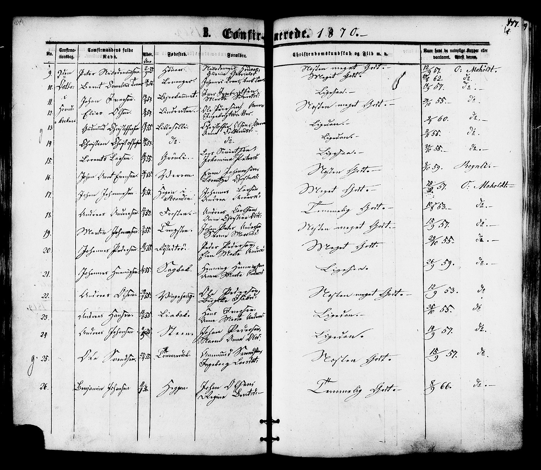 Ministerialprotokoller, klokkerbøker og fødselsregistre - Nord-Trøndelag, SAT/A-1458/701/L0009: Parish register (official) no. 701A09 /1, 1864-1882, p. 177