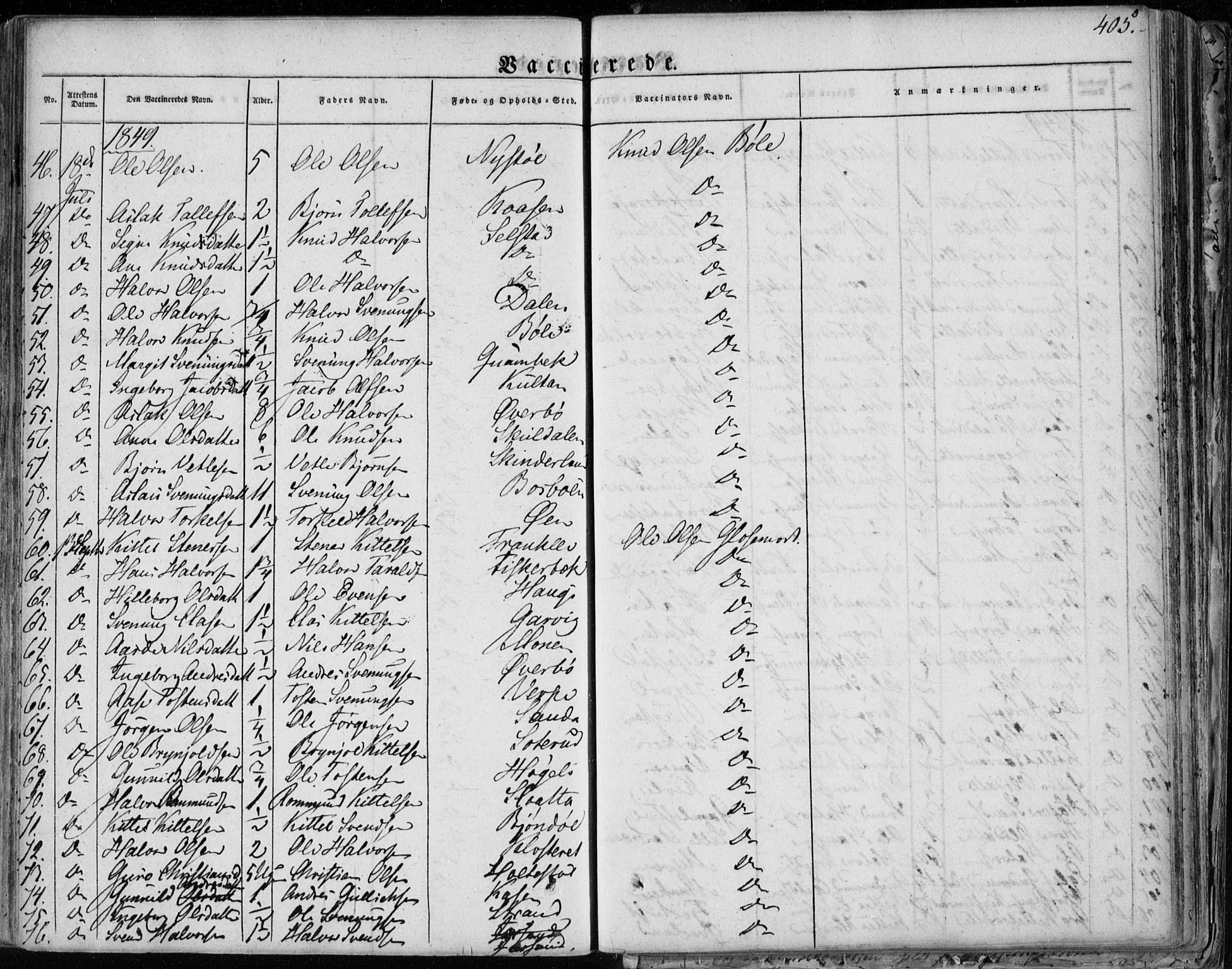 Seljord kirkebøker, AV/SAKO-A-20/F/Fa/L0011: Parish register (official) no. I 11, 1831-1849, p. 405