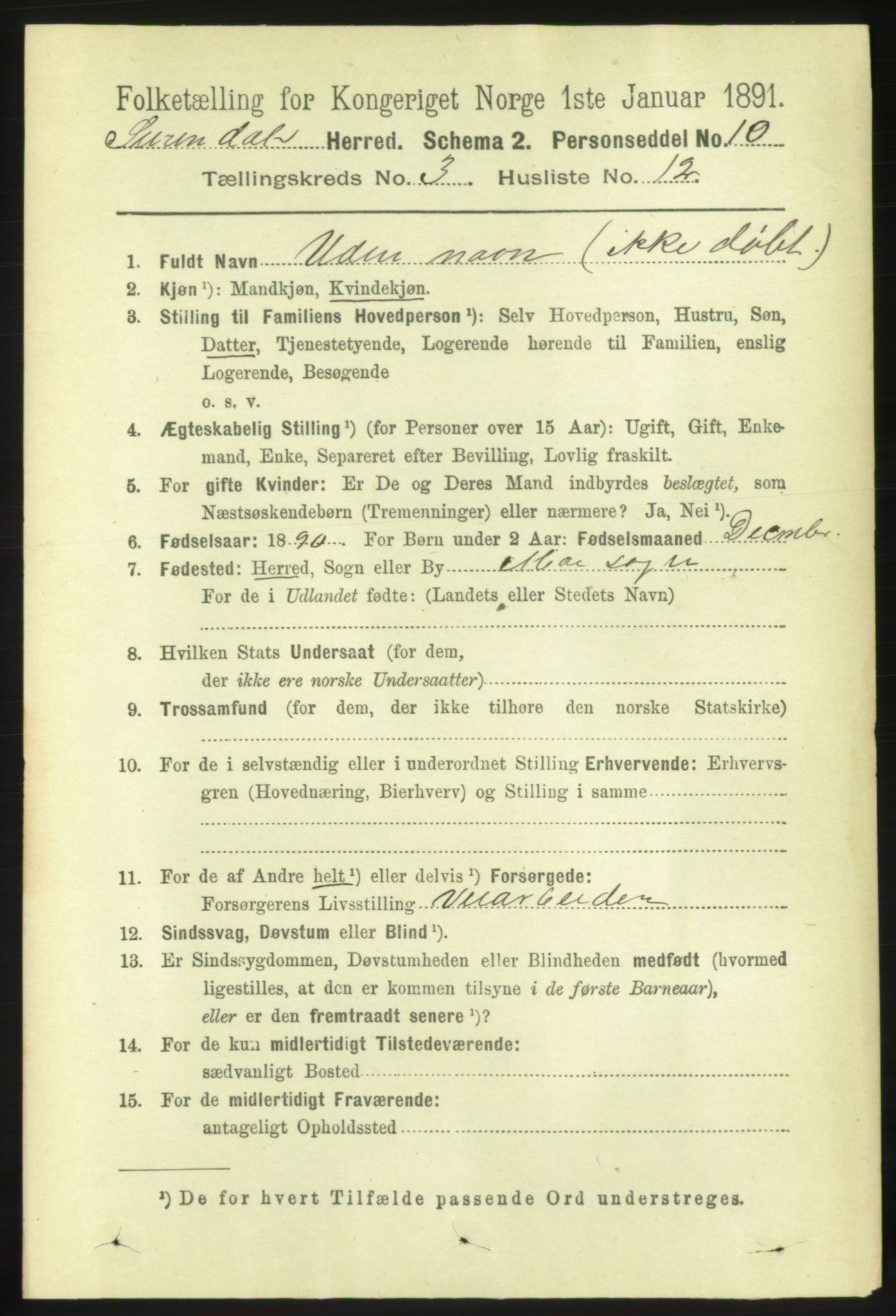 RA, 1891 census for 1566 Surnadal, 1891, p. 862