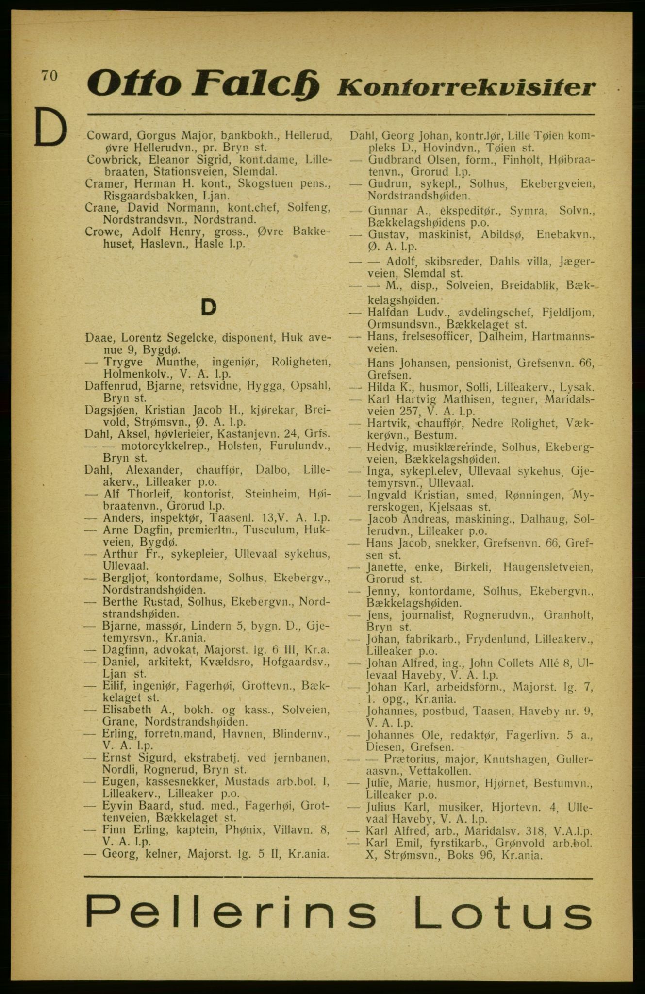 Aker adressebok/adressekalender, PUBL/001/A/002: Akers adressekalender, 1922, p. 70