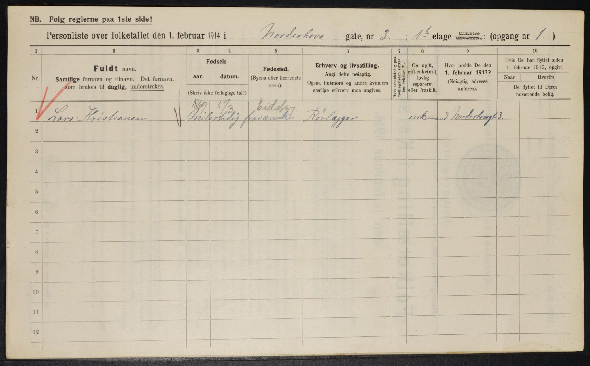 OBA, Municipal Census 1914 for Kristiania, 1914, p. 72432