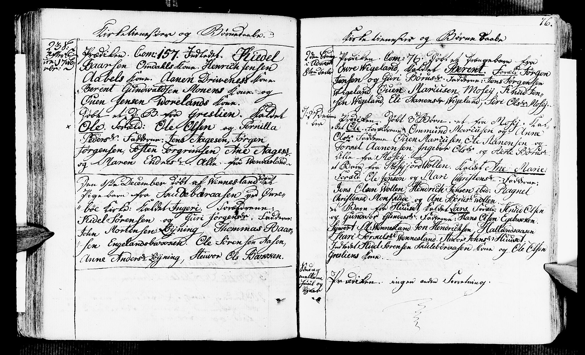 Vennesla sokneprestkontor, SAK/1111-0045/Fa/Fab/L0002: Parish register (official) no. A 2, 1794-1834, p. 76