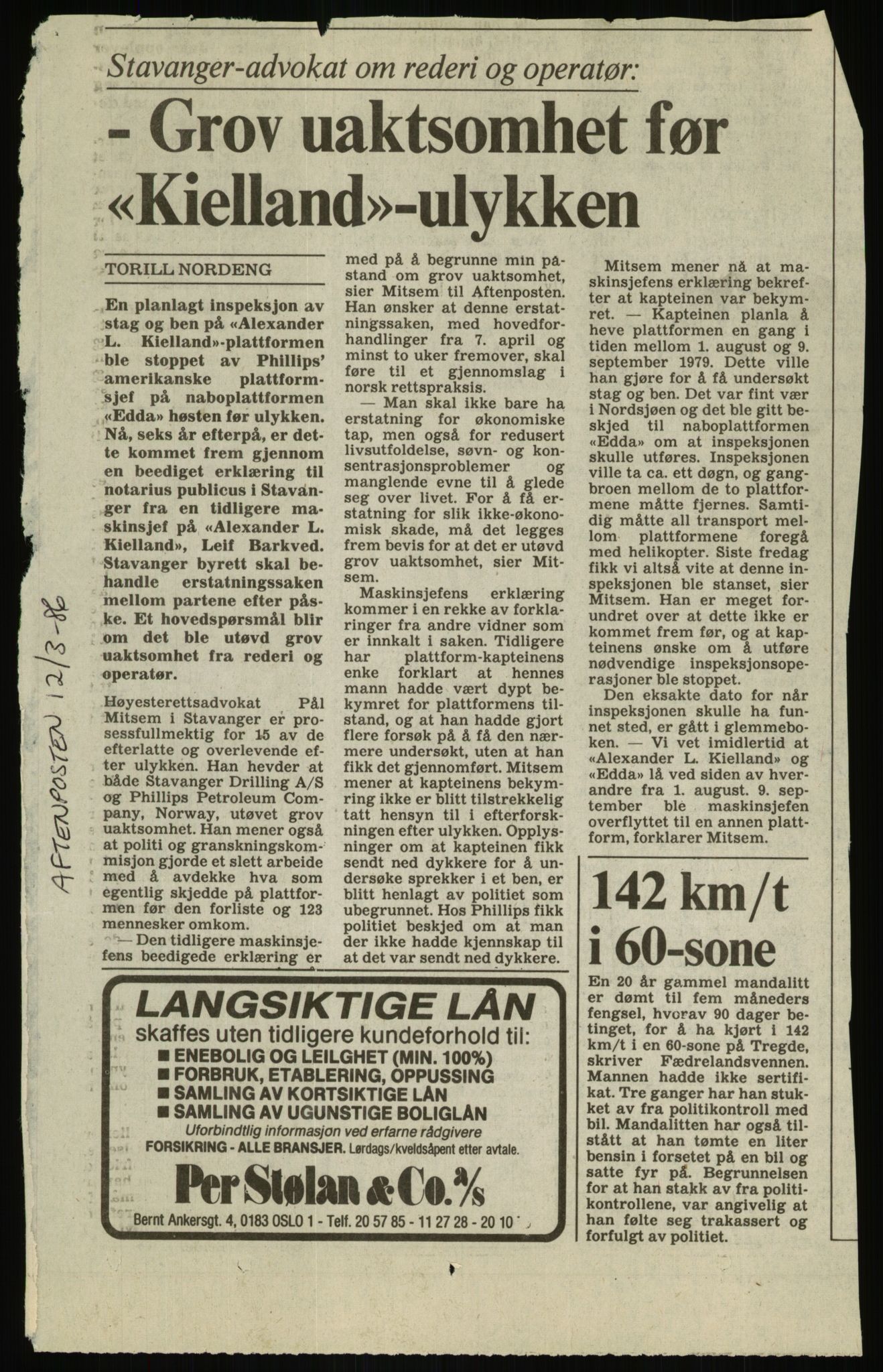 Pa 1503 - Stavanger Drilling AS, AV/SAST-A-101906/Da/L0001: Alexander L. Kielland - Begrensningssak Stavanger byrett, 1986, p. 328