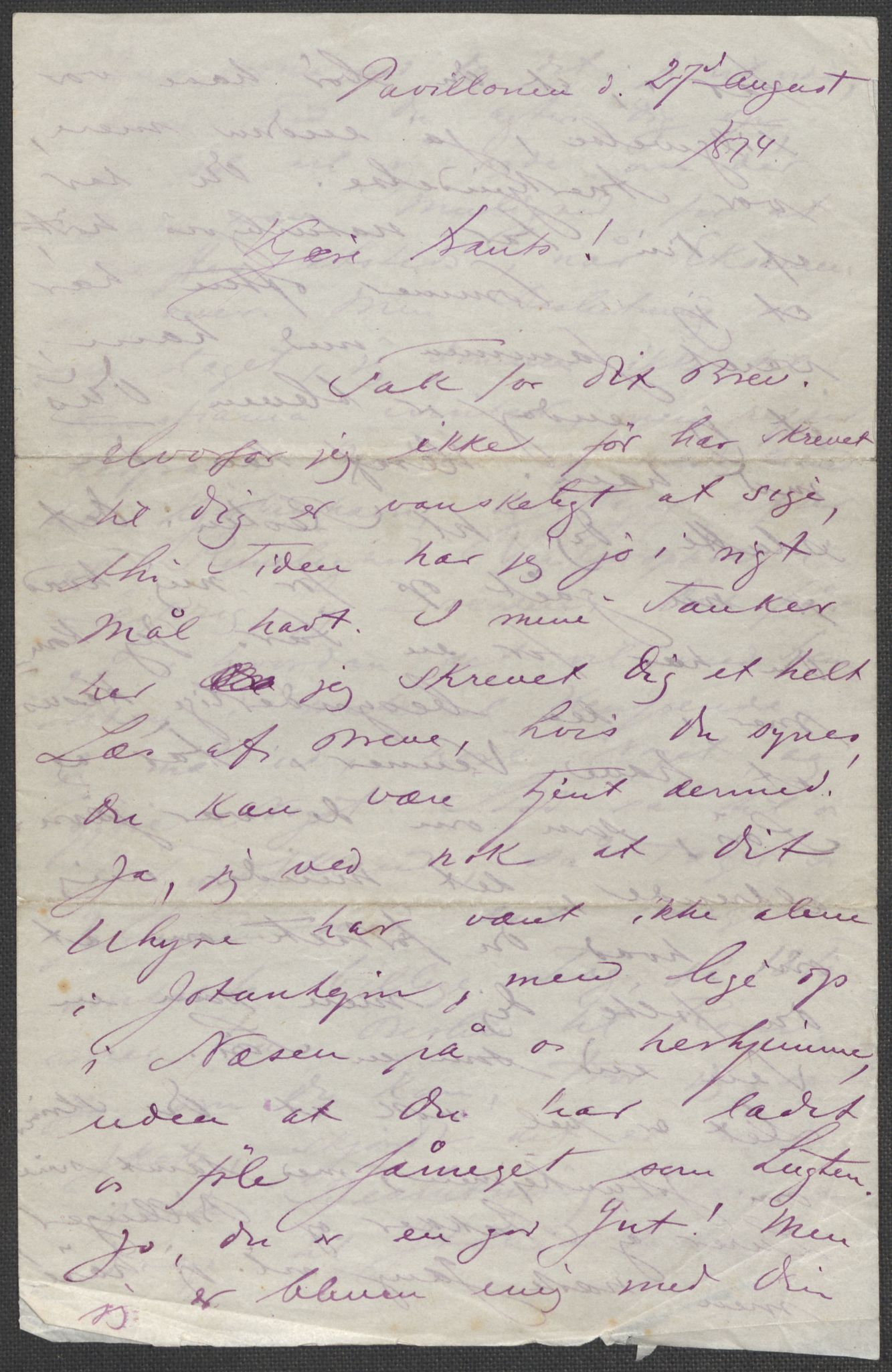 Beyer, Frants, AV/RA-PA-0132/F/L0001: Brev fra Edvard Grieg til Frantz Beyer og "En del optegnelser som kan tjene til kommentar til brevene" av Marie Beyer, 1872-1907, p. 38