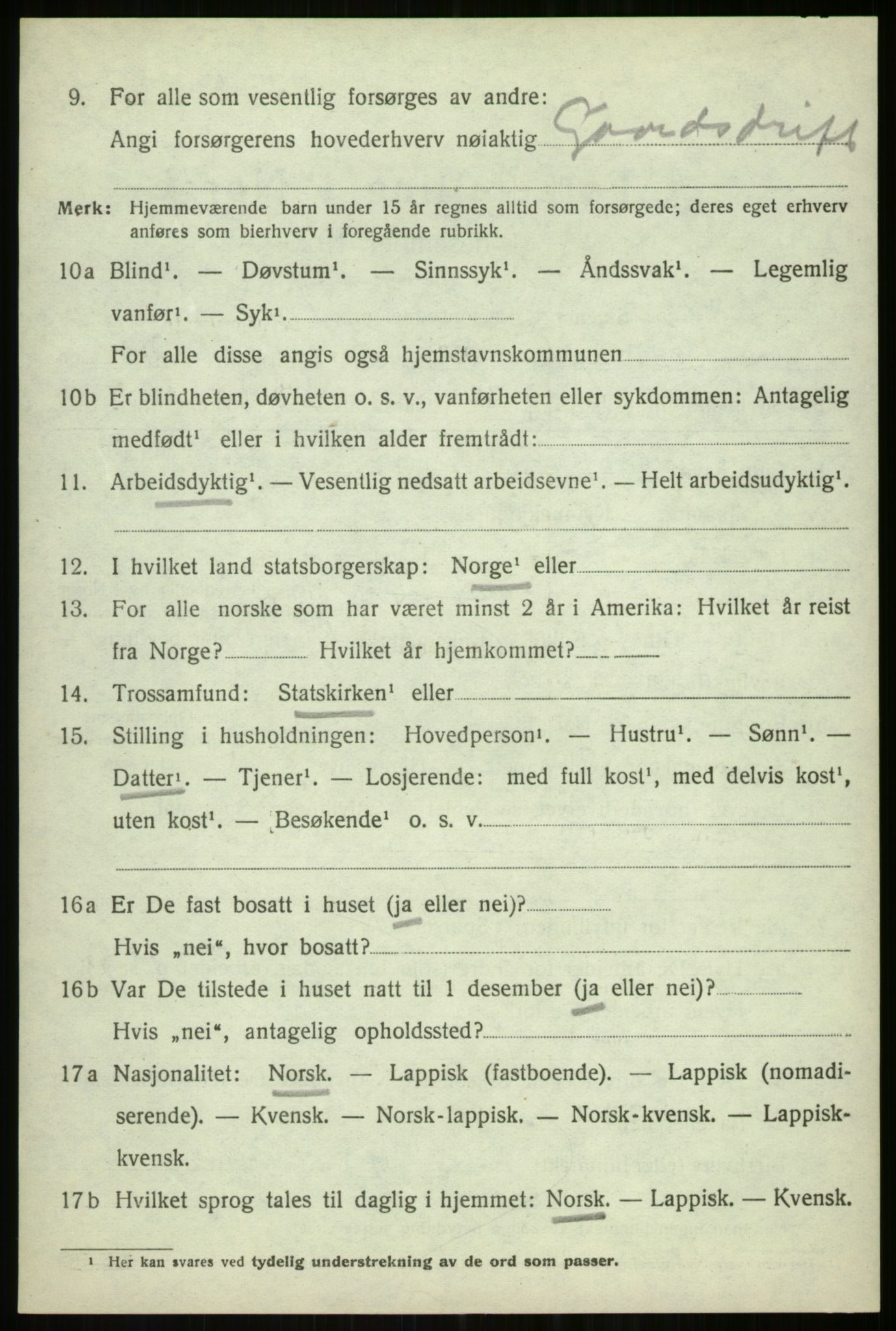 SATØ, 1920 census for Balsfjord, 1920, p. 7446
