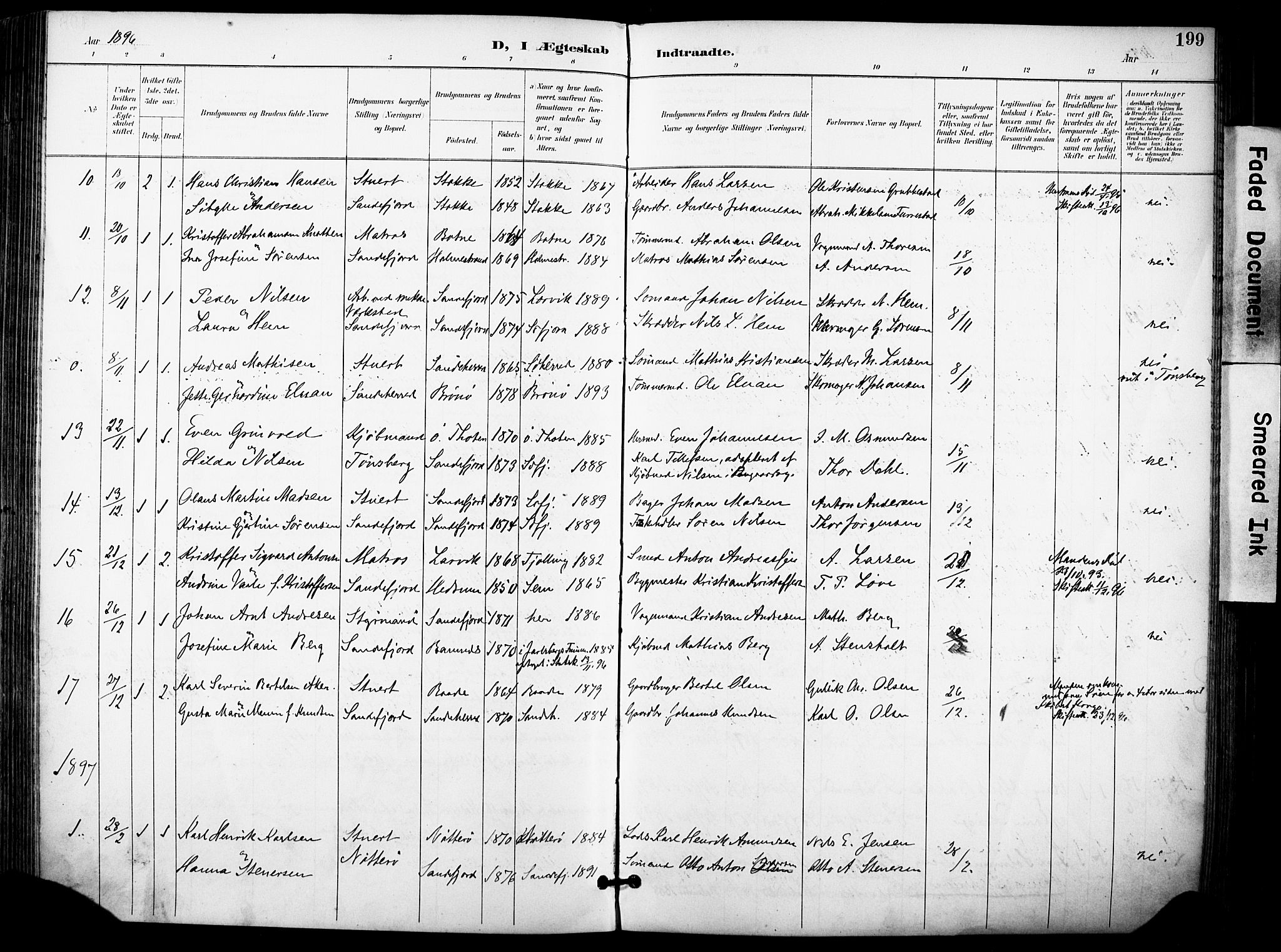 Sandefjord kirkebøker, AV/SAKO-A-315/F/Fa/L0004: Parish register (official) no. 4, 1894-1905, p. 199