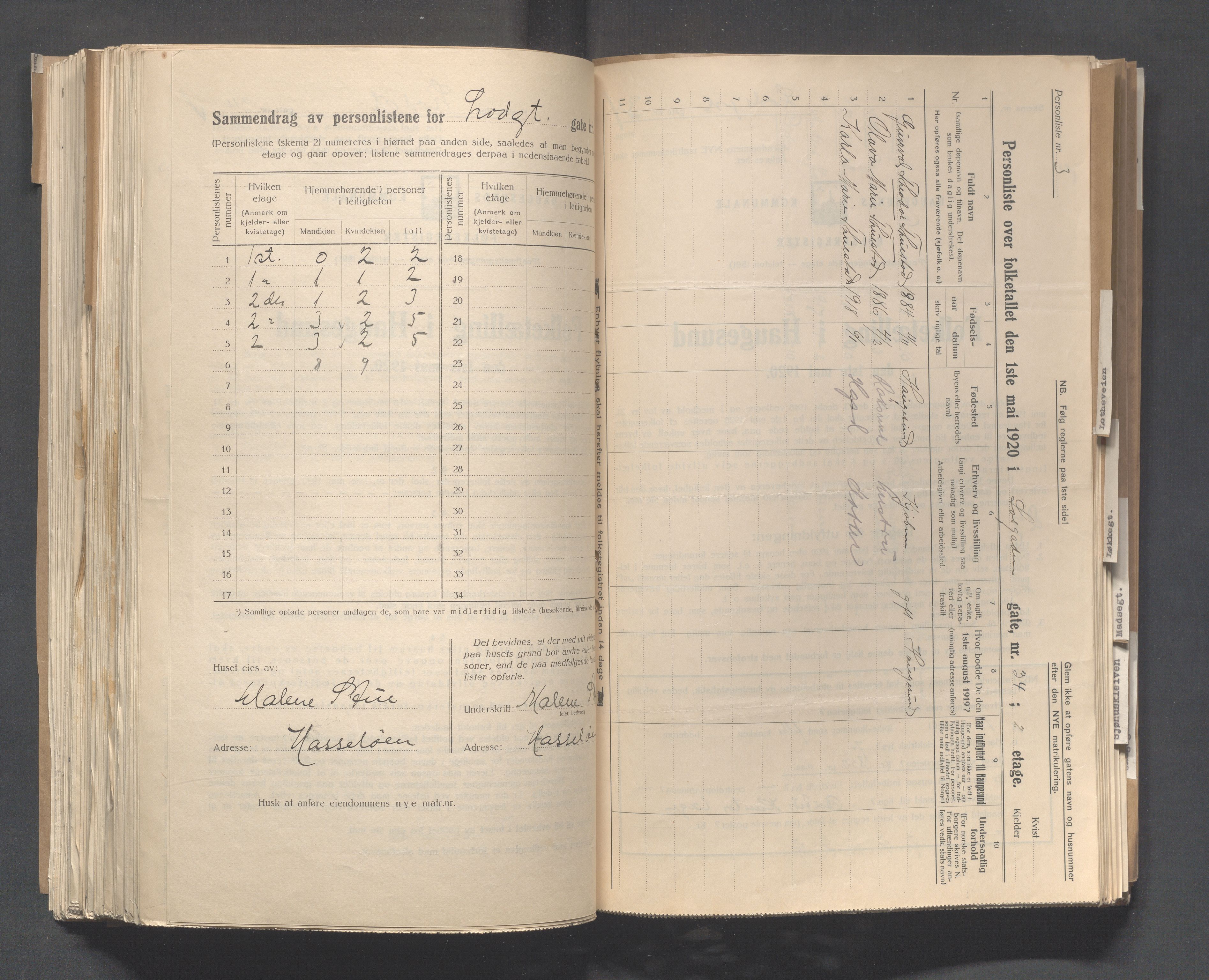 IKAR, Local census 1.5.1920 for Haugesund, 1920, p. 6179