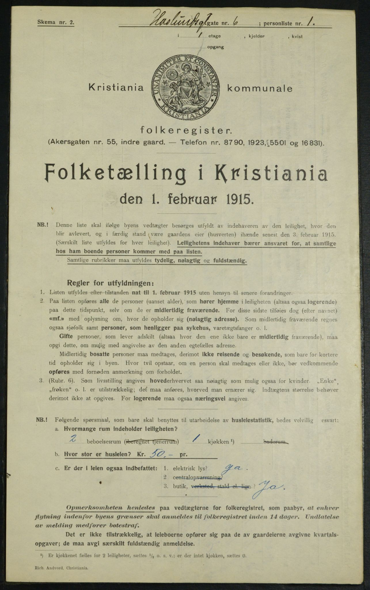 OBA, Municipal Census 1915 for Kristiania, 1915, p. 26397