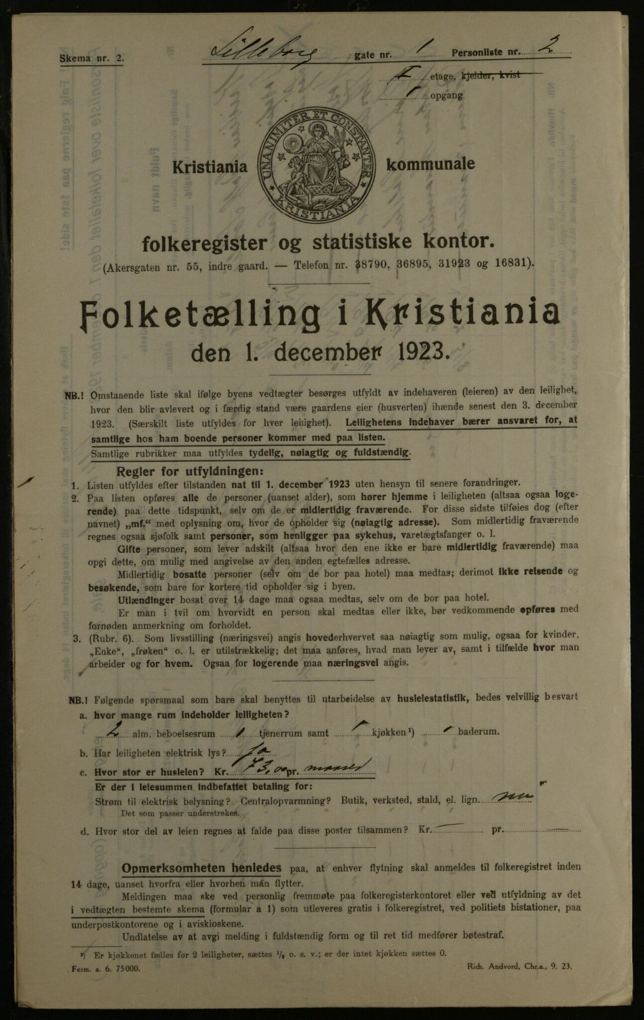 OBA, Municipal Census 1923 for Kristiania, 1923, p. 63775