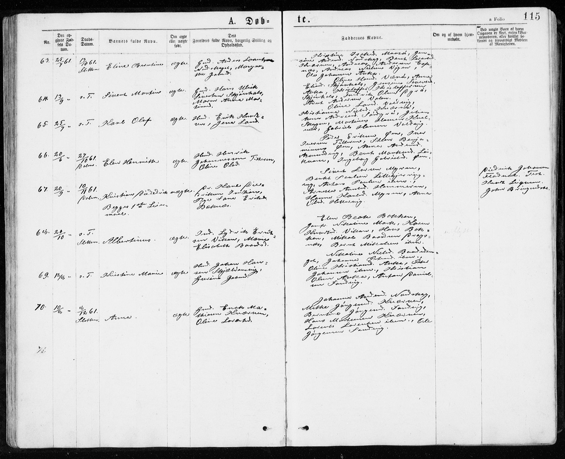 Ministerialprotokoller, klokkerbøker og fødselsregistre - Sør-Trøndelag, SAT/A-1456/640/L0576: Parish register (official) no. 640A01, 1846-1876, p. 115