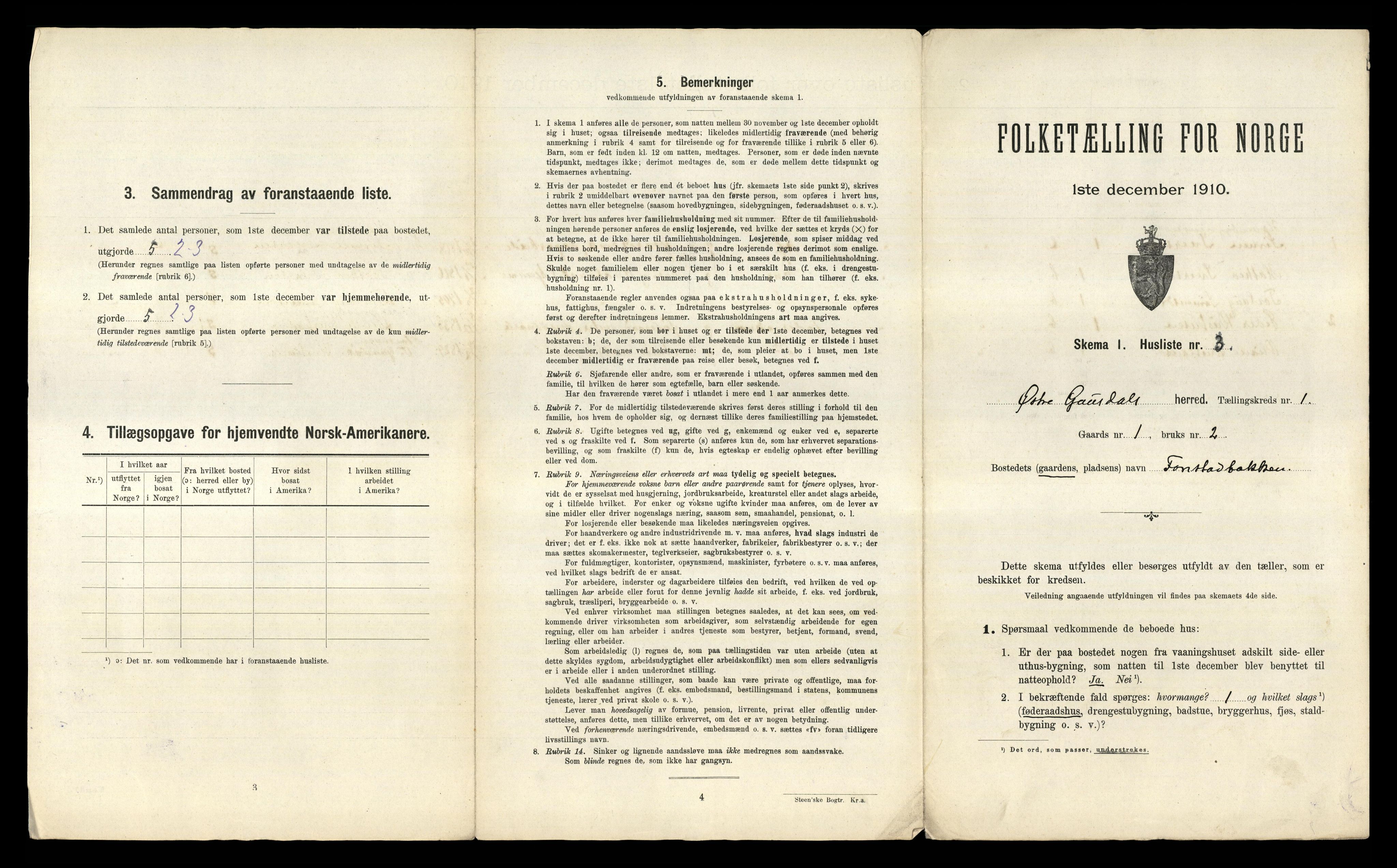 RA, 1910 census for Østre Gausdal, 1910, p. 34