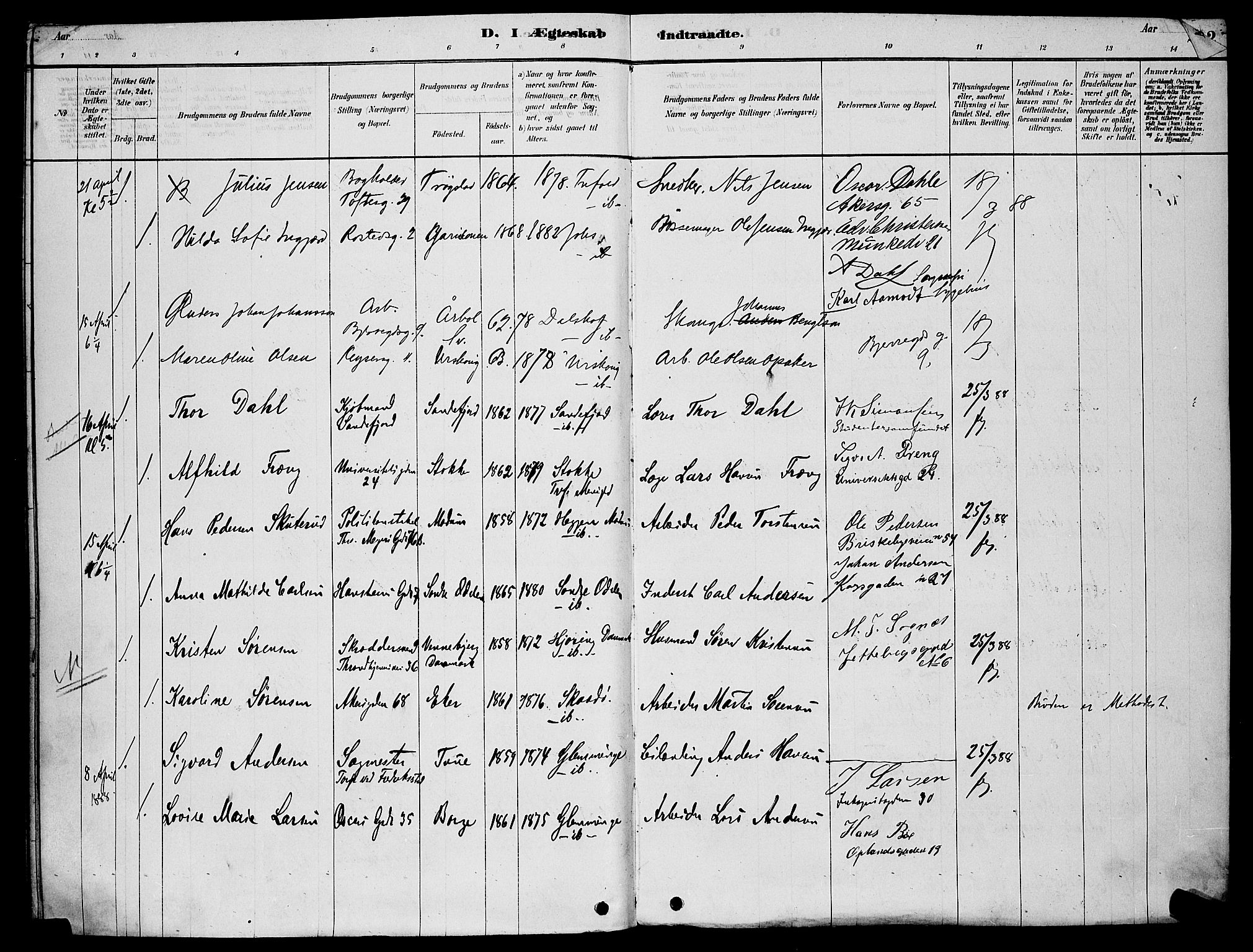 Trefoldighet prestekontor Kirkebøker, AV/SAO-A-10882/H/Ha/L0003: Banns register no. 3, 1878-1888, p. 201