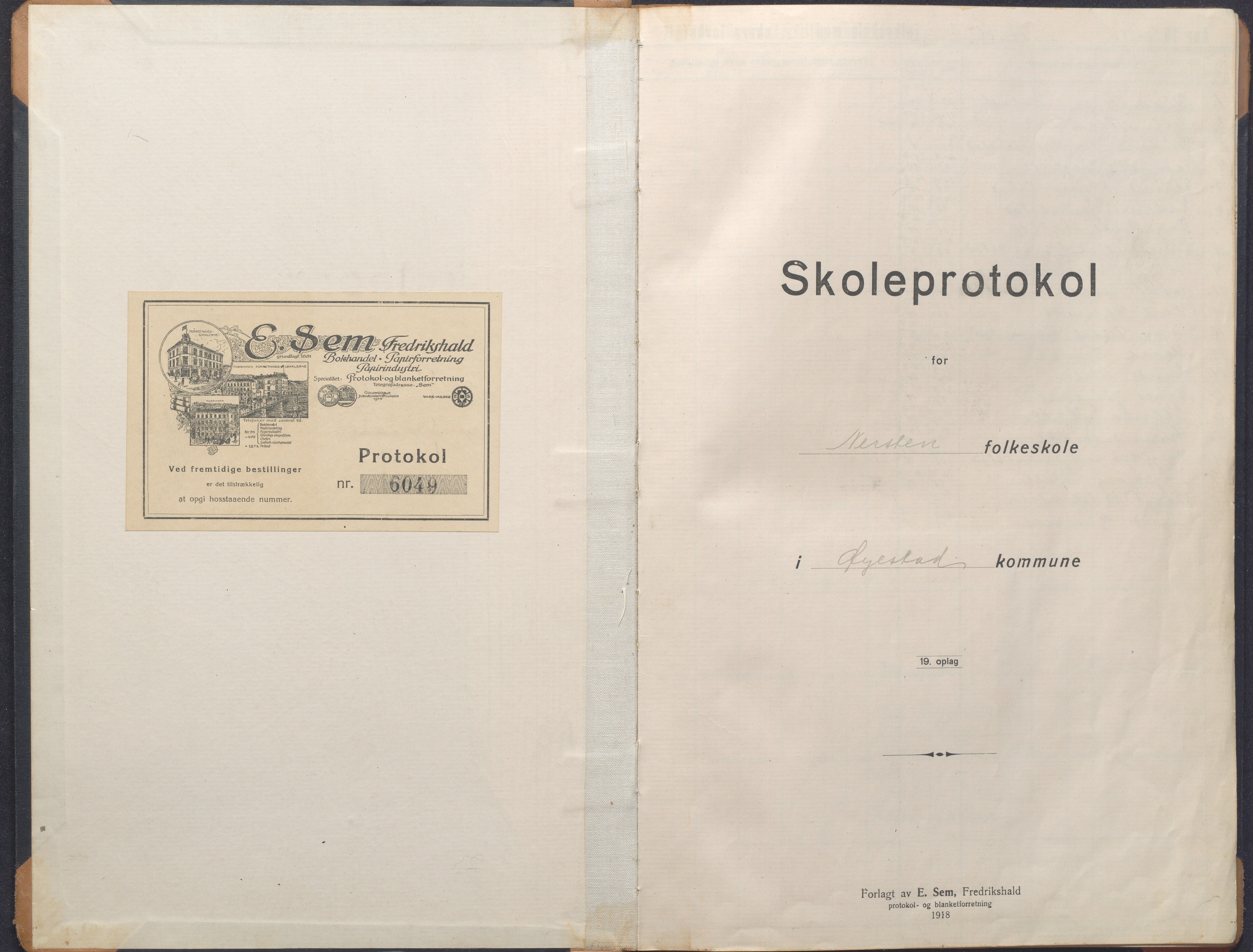 Øyestad kommune frem til 1979, AAKS/KA0920-PK/06/06L/L0004: Skoleprotokoll, 1920-1960