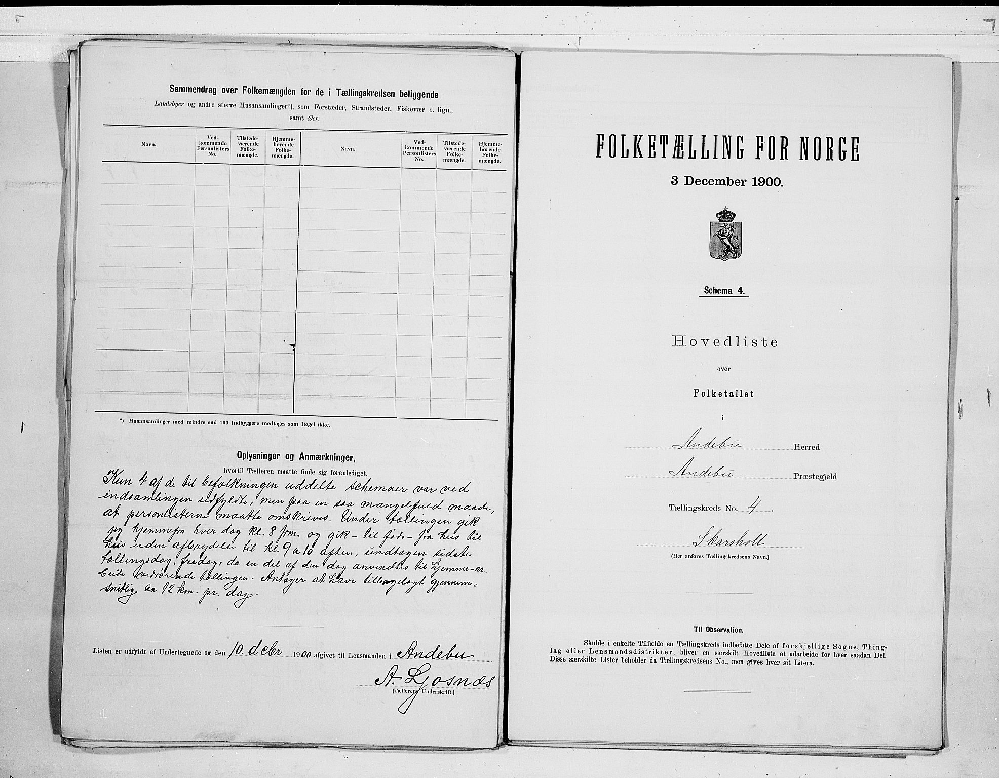 RA, 1900 census for Andebu, 1900, p. 10