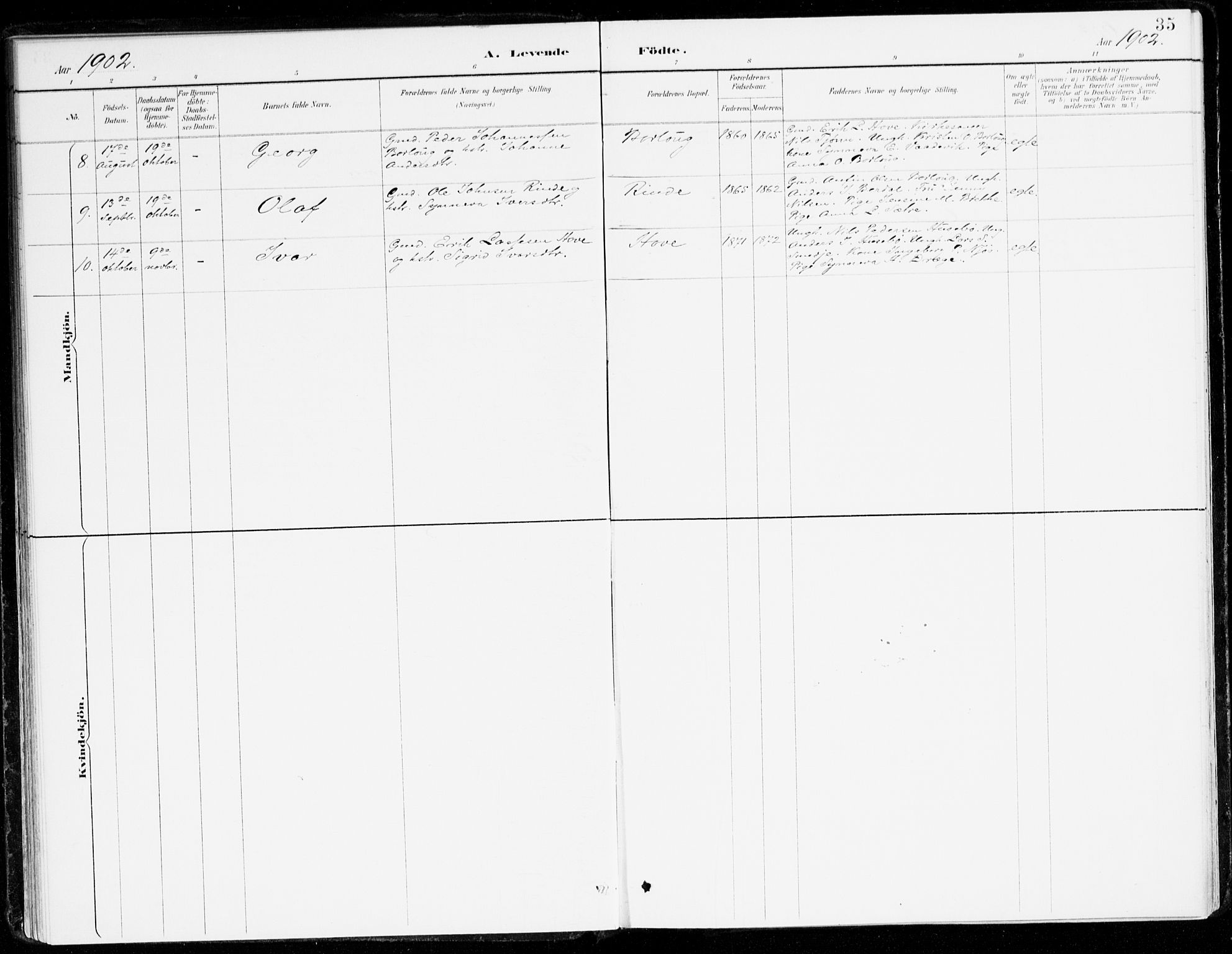 Leikanger sokneprestembete, SAB/A-81001: Parish register (official) no. D 1, 1887-1922, p. 35