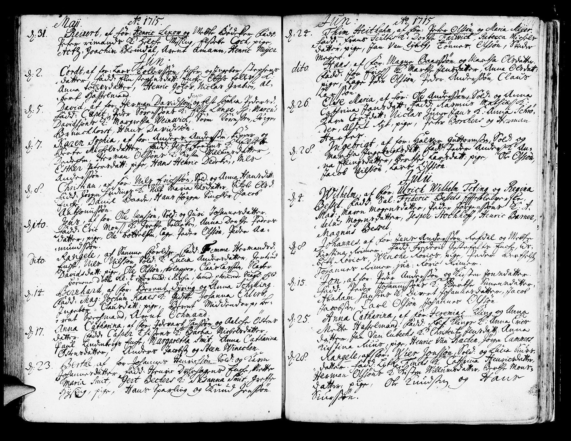 Korskirken sokneprestembete, AV/SAB-A-76101/H/Haa/L0003: Parish register (official) no. A 3, 1698-1719, p. 244