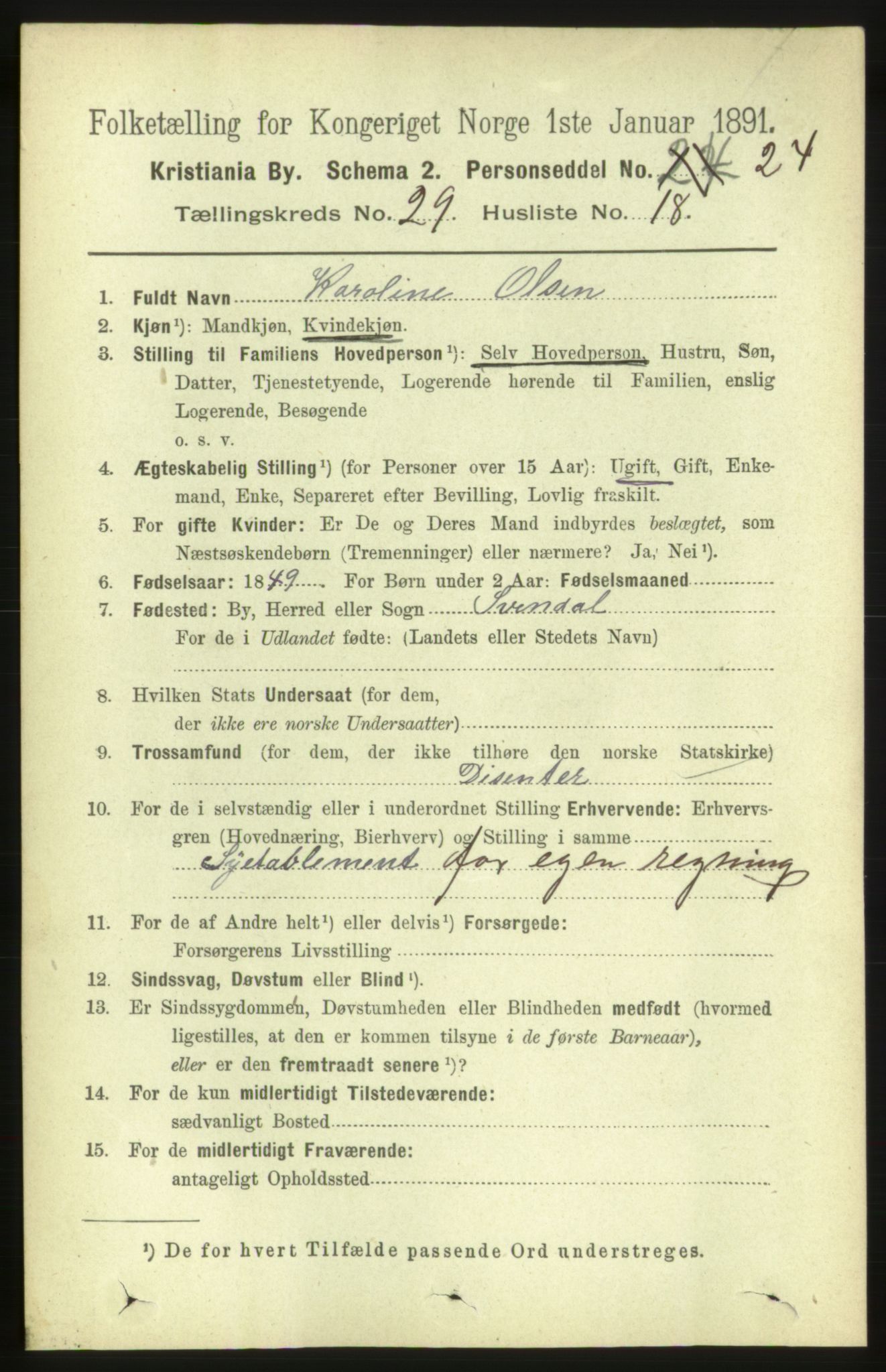 RA, 1891 census for 0301 Kristiania, 1891, p. 15359