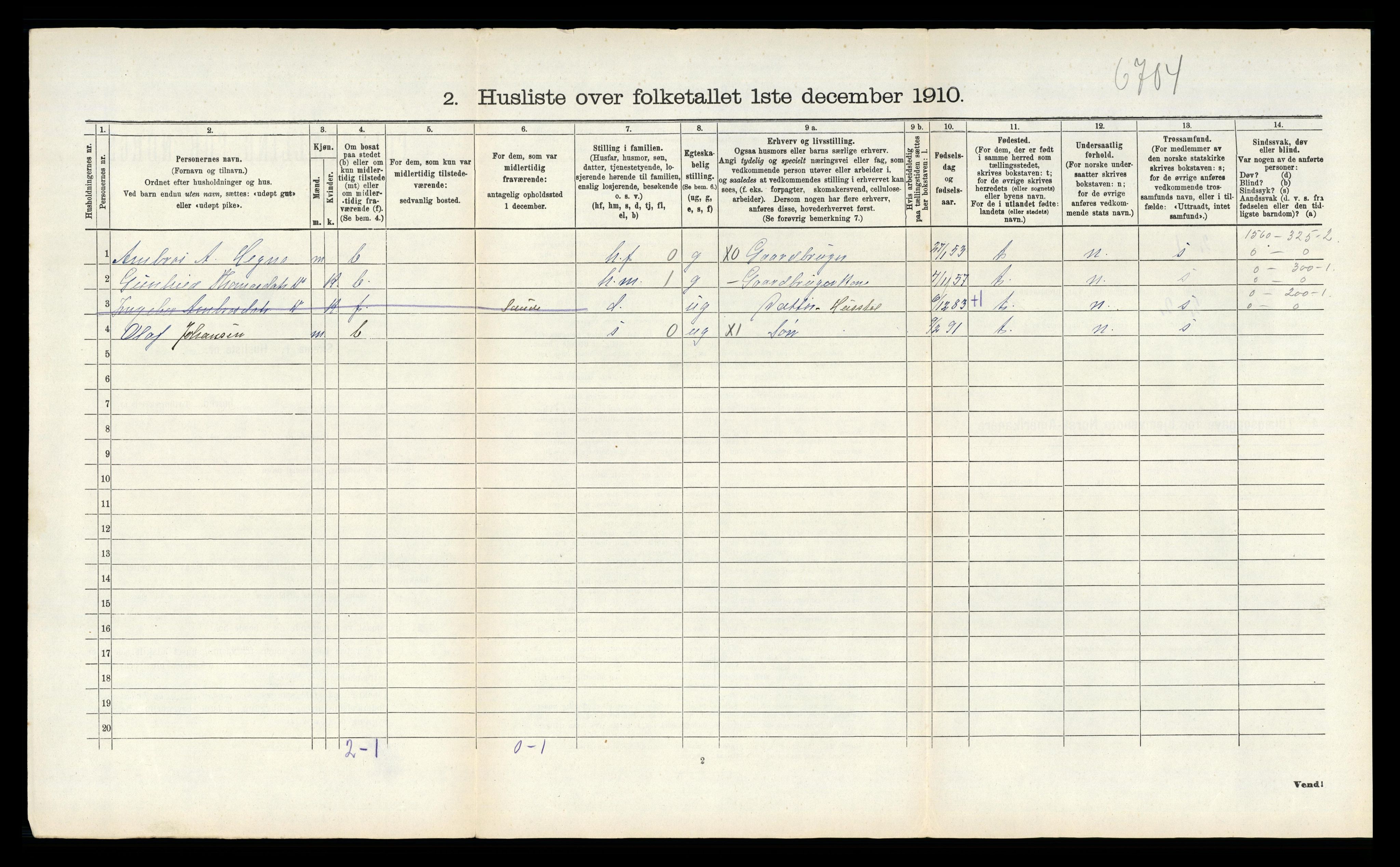 RA, 1910 census for Sauherad, 1910, p. 624