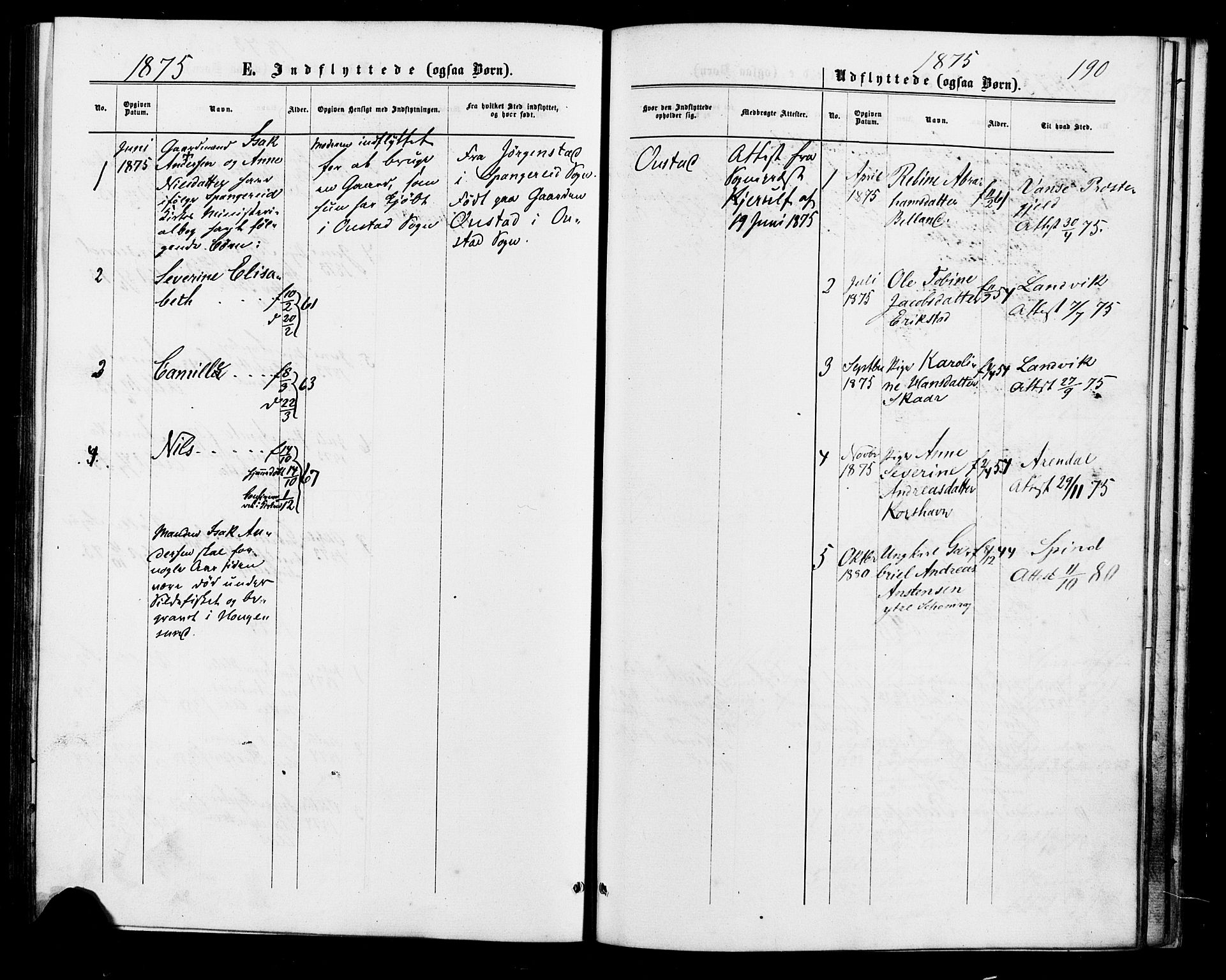 Lyngdal sokneprestkontor, AV/SAK-1111-0029/F/Fa/Faa/L0003: Parish register (official) no. A 3, 1871-1882, p. 190