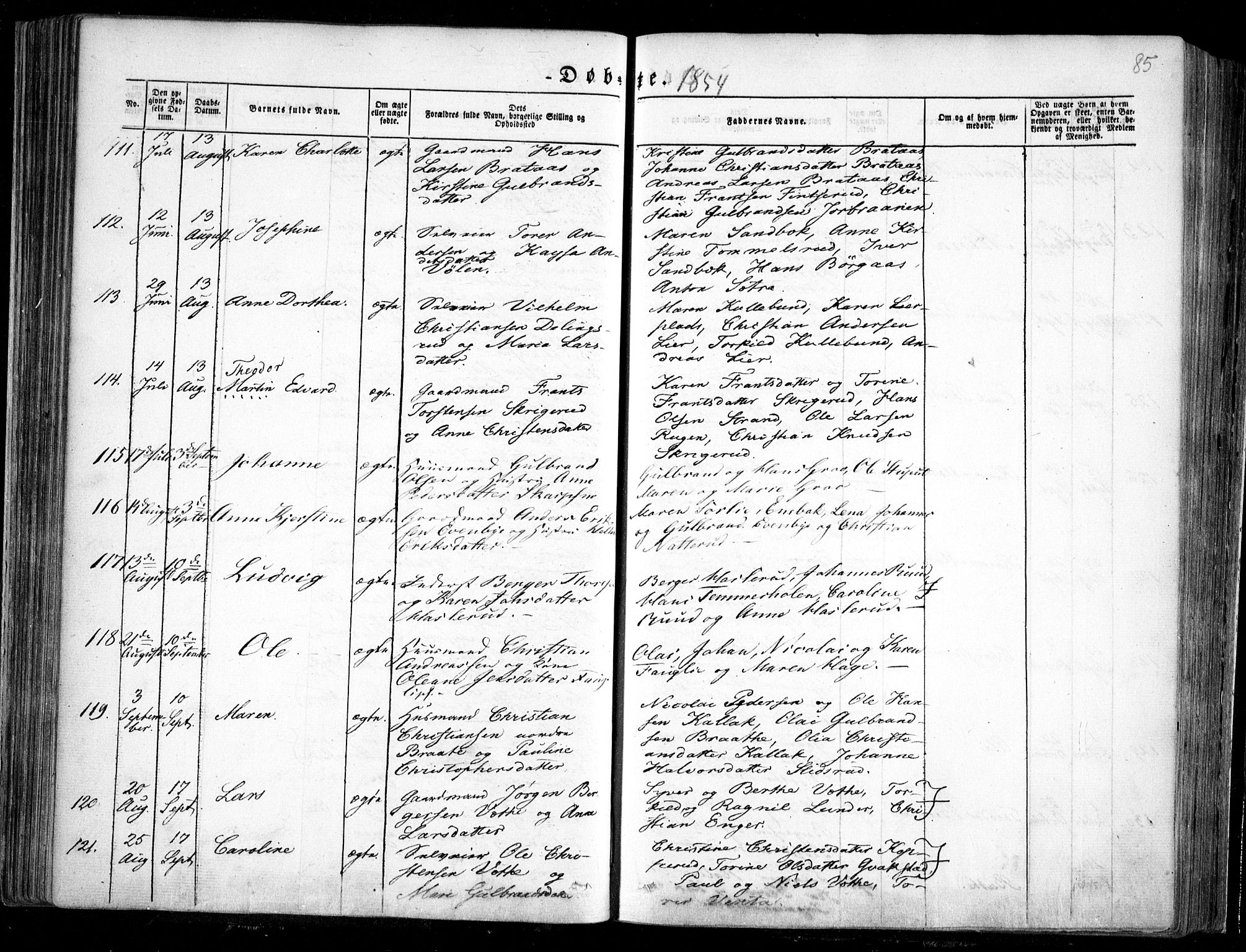 Trøgstad prestekontor Kirkebøker, SAO/A-10925/F/Fa/L0007: Parish register (official) no. I 7, 1845-1854, p. 85
