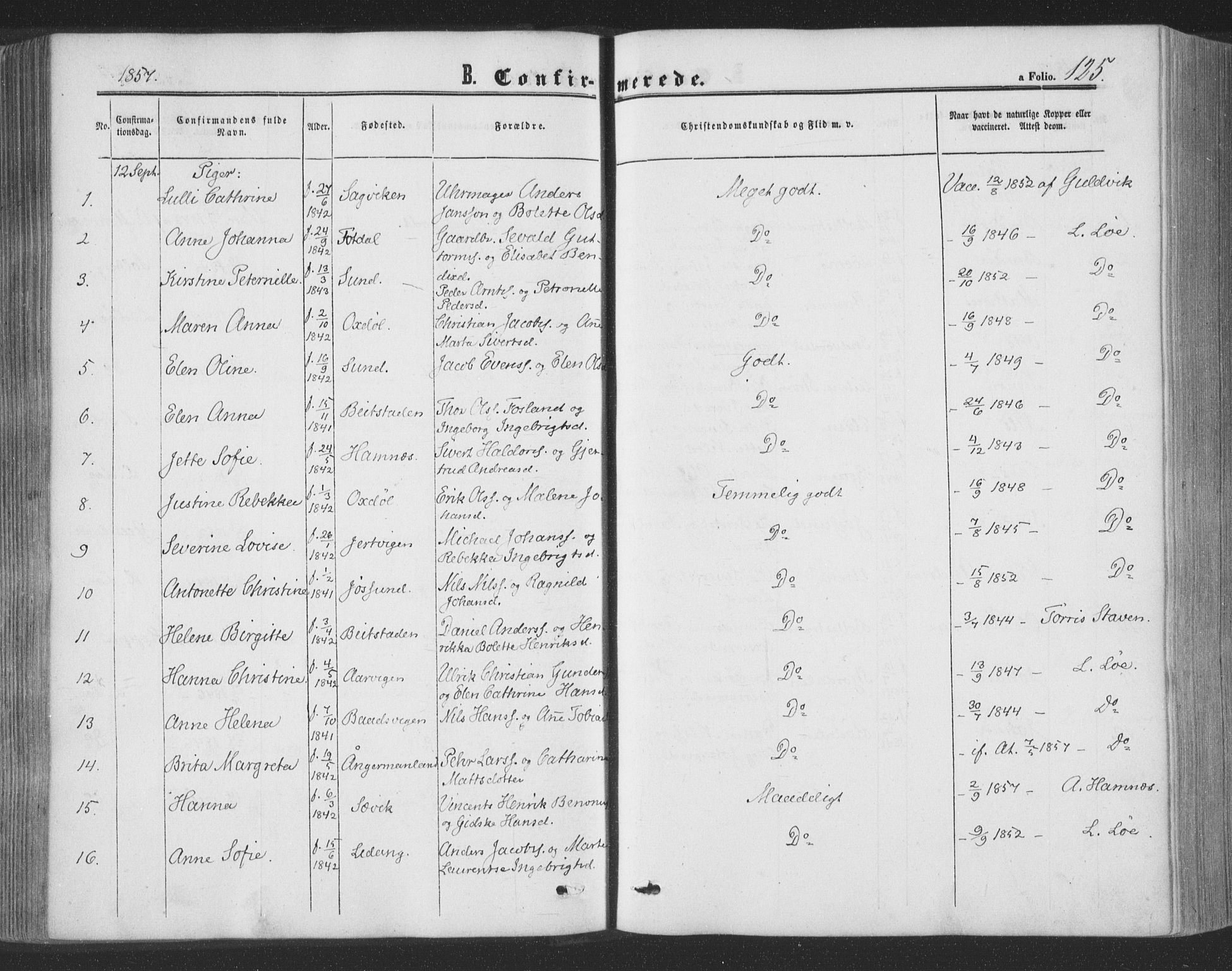 Ministerialprotokoller, klokkerbøker og fødselsregistre - Nord-Trøndelag, SAT/A-1458/773/L0615: Parish register (official) no. 773A06, 1857-1870, p. 125