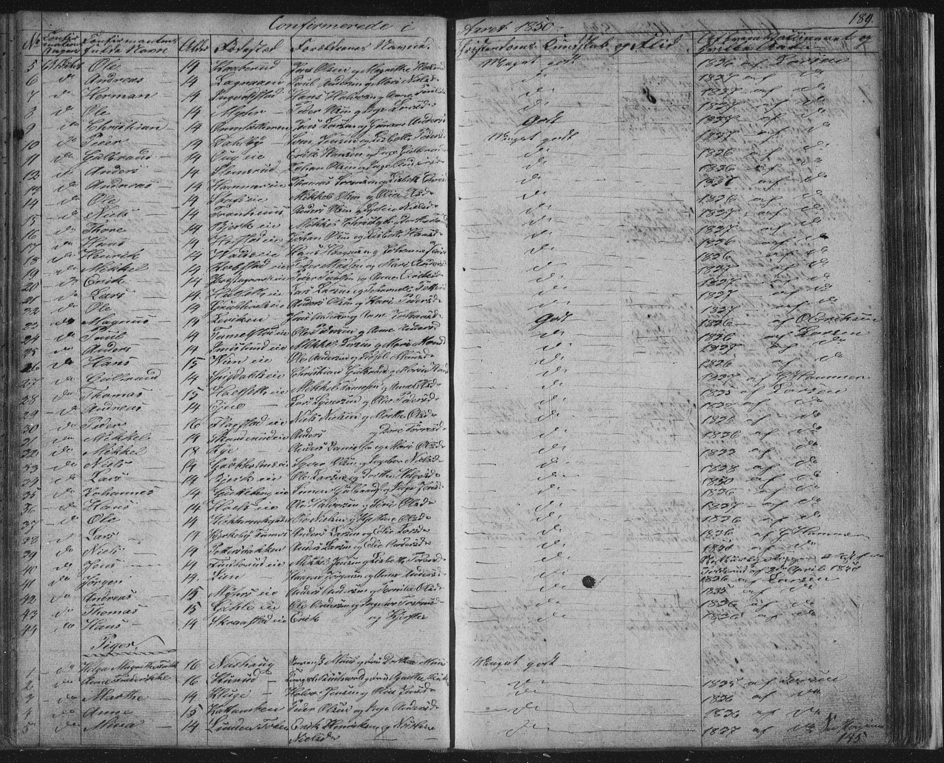 Vang prestekontor, Hedmark, AV/SAH-PREST-008/H/Ha/Hab/L0008: Parish register (copy) no. 8, 1832-1854, p. 189