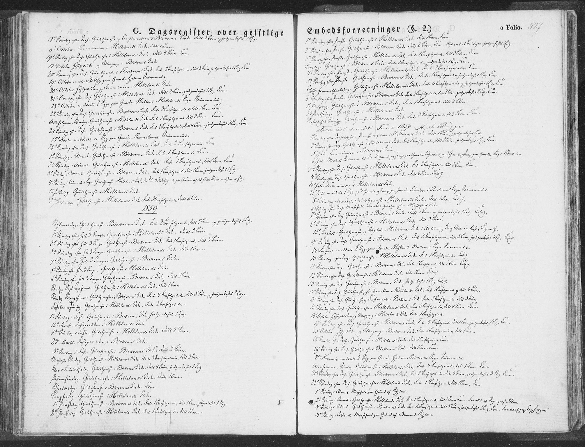 Helleland sokneprestkontor, SAST/A-101810: Parish register (official) no. A 6.2, 1834-1863, p. 527